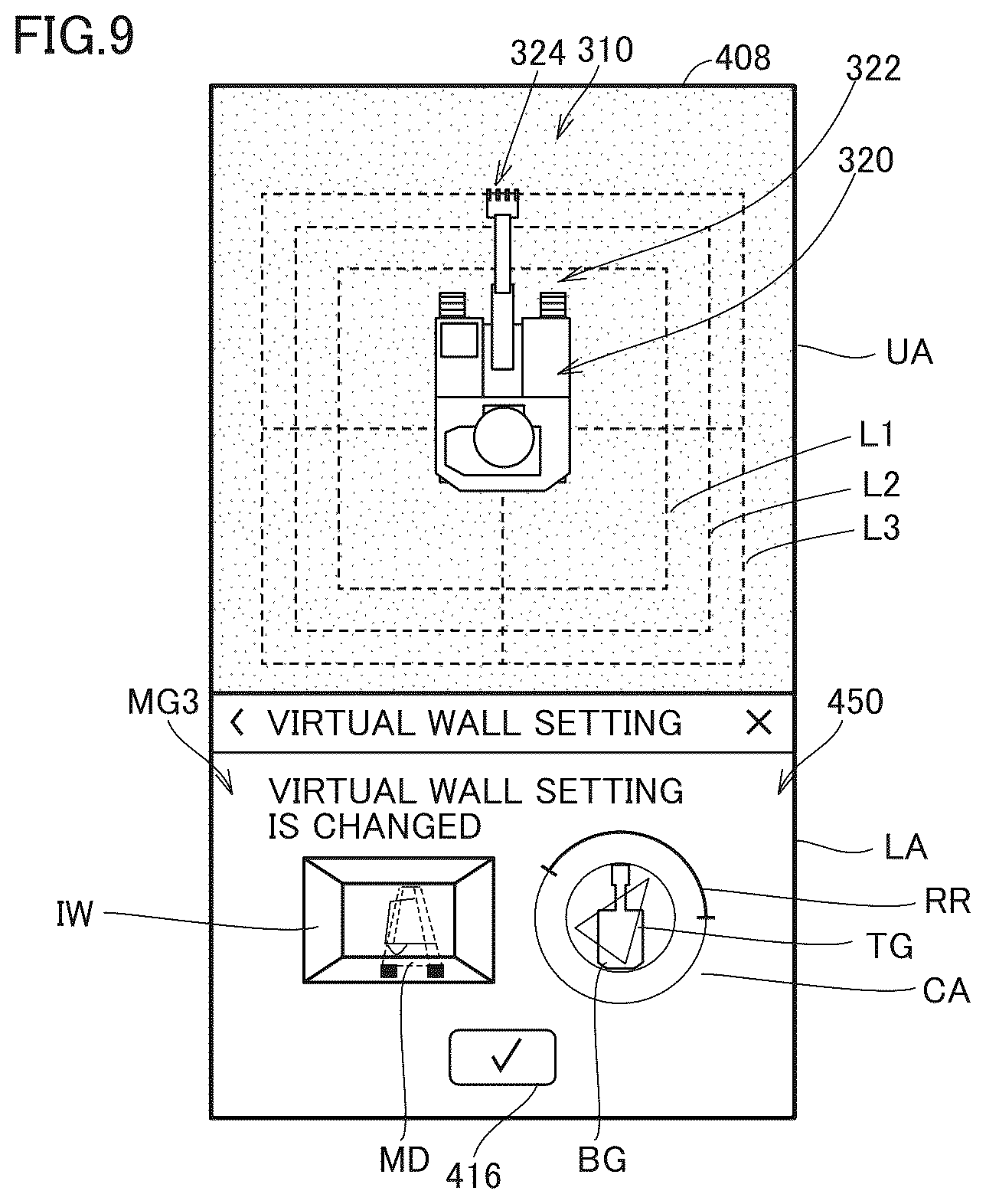 Patent US12612763 Figure 9 – System for setting operation range of excavation machine and method for controlling same
