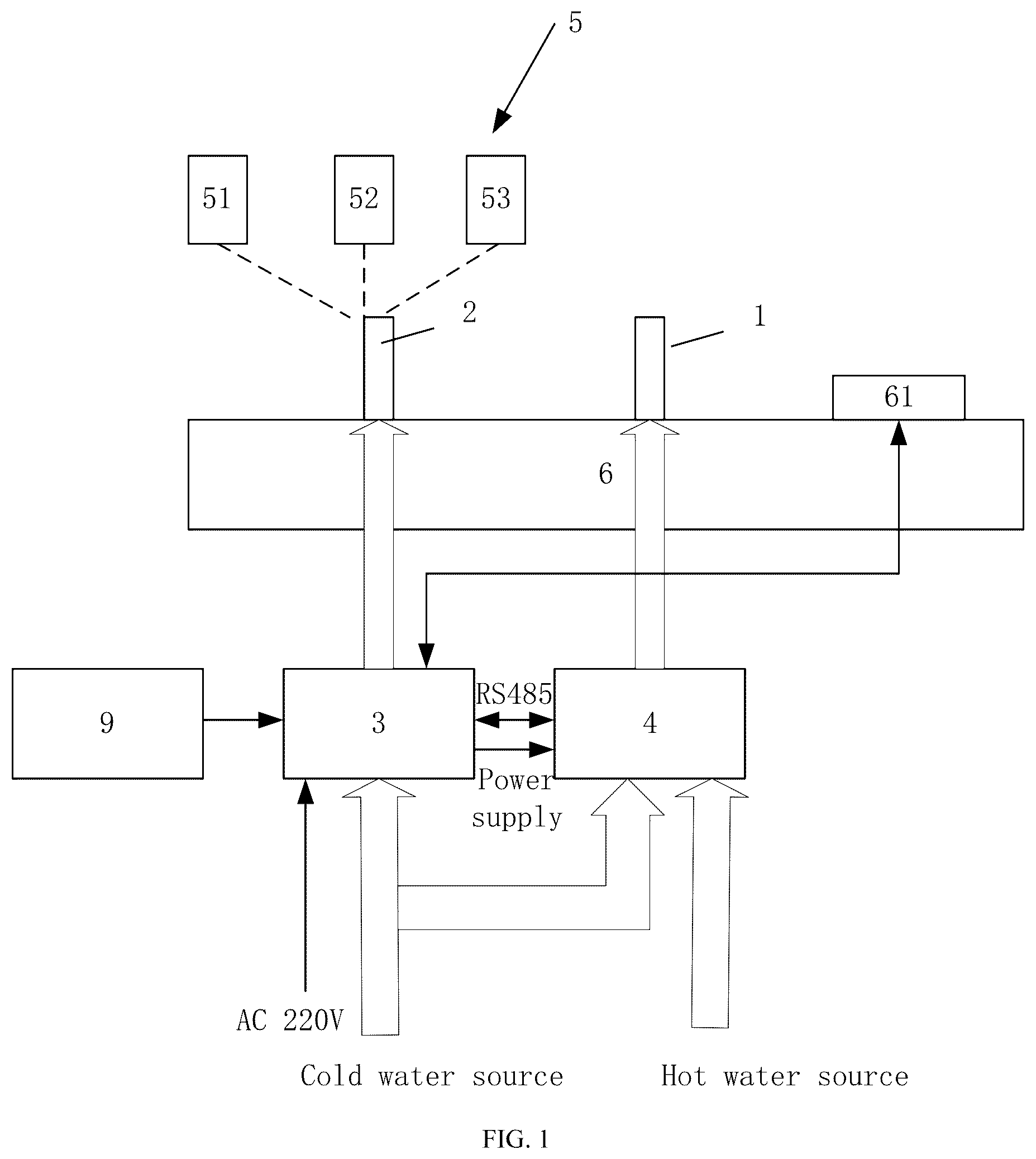 Patent US12612770 Figure 1 – Water supply system, control method, electronic device, and storage medium