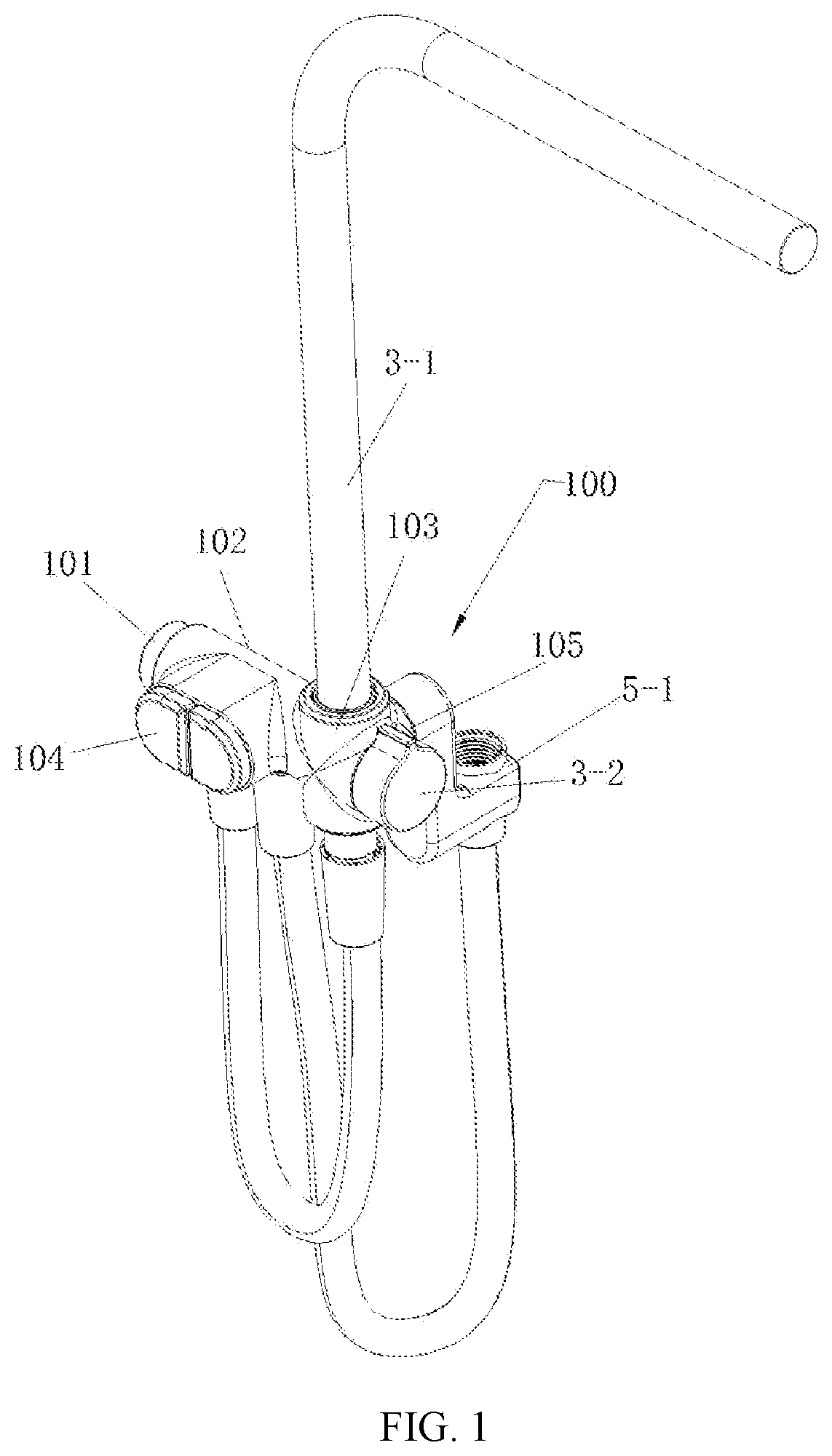 Patent US12612772 Figure 1 – Integrated wall-mounted base having handheld shower holder of shower system and shower system including same