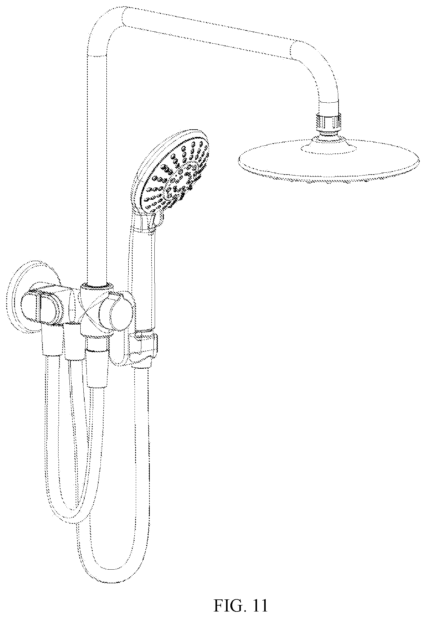 Patent US12612772 Figure 7 – Integrated wall-mounted base having handheld shower holder of shower system and shower system including same