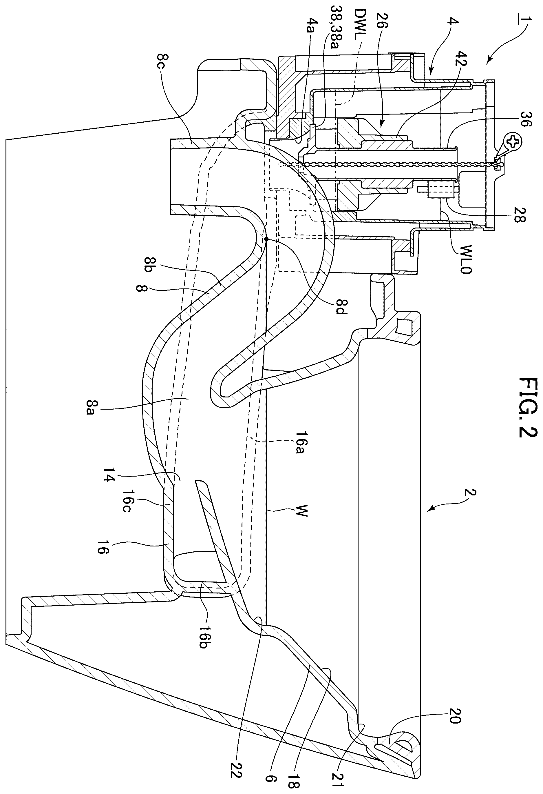Patent US12612773 Figure 2 – Flush toilet
