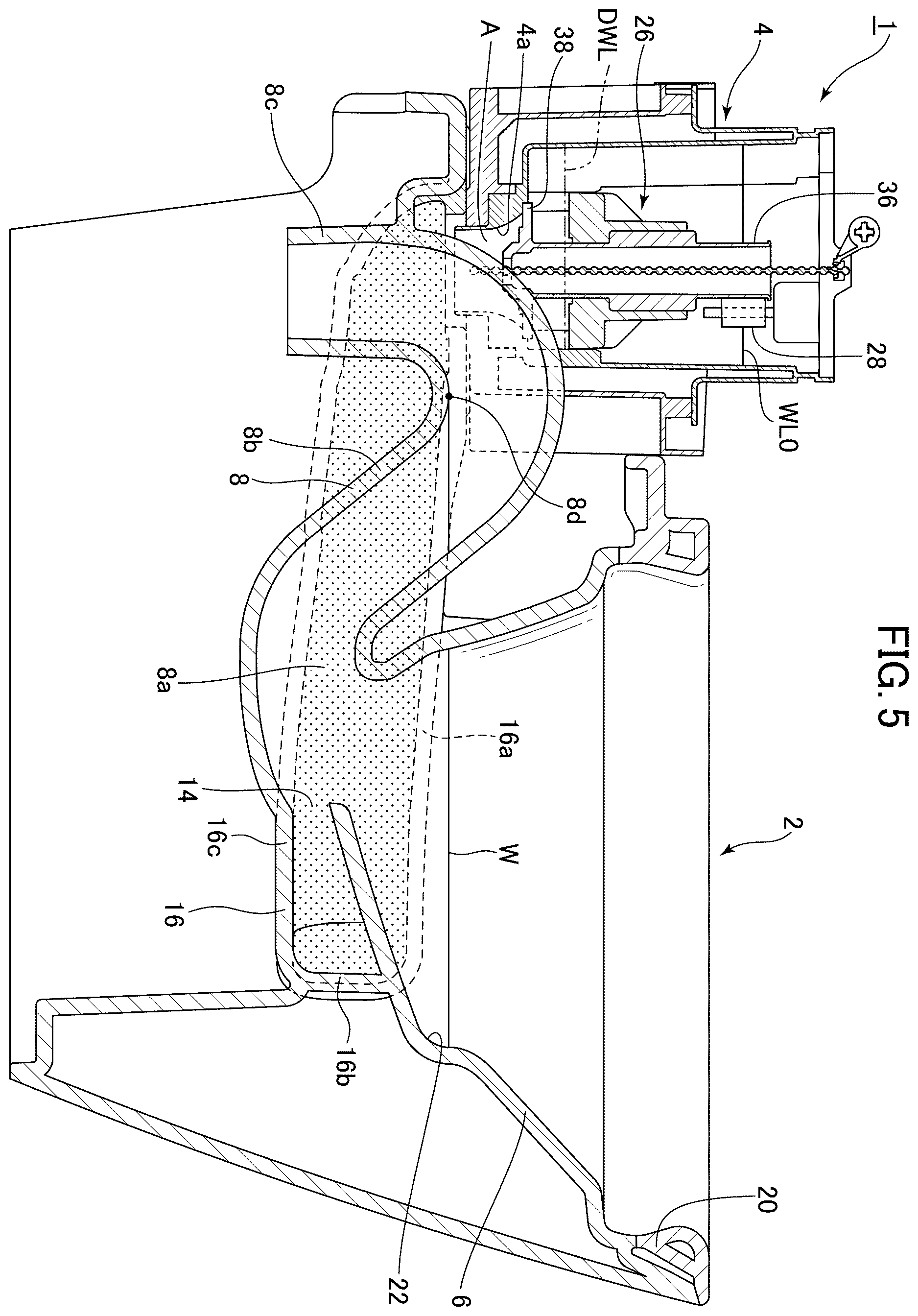 Patent US12612773 Figure 5 – Flush toilet