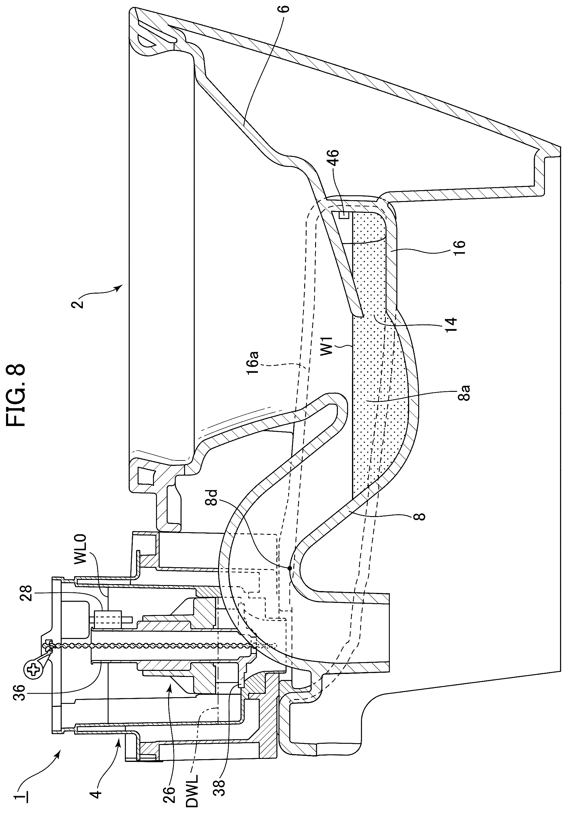 Patent US12612773 Figure 8 – Flush toilet
