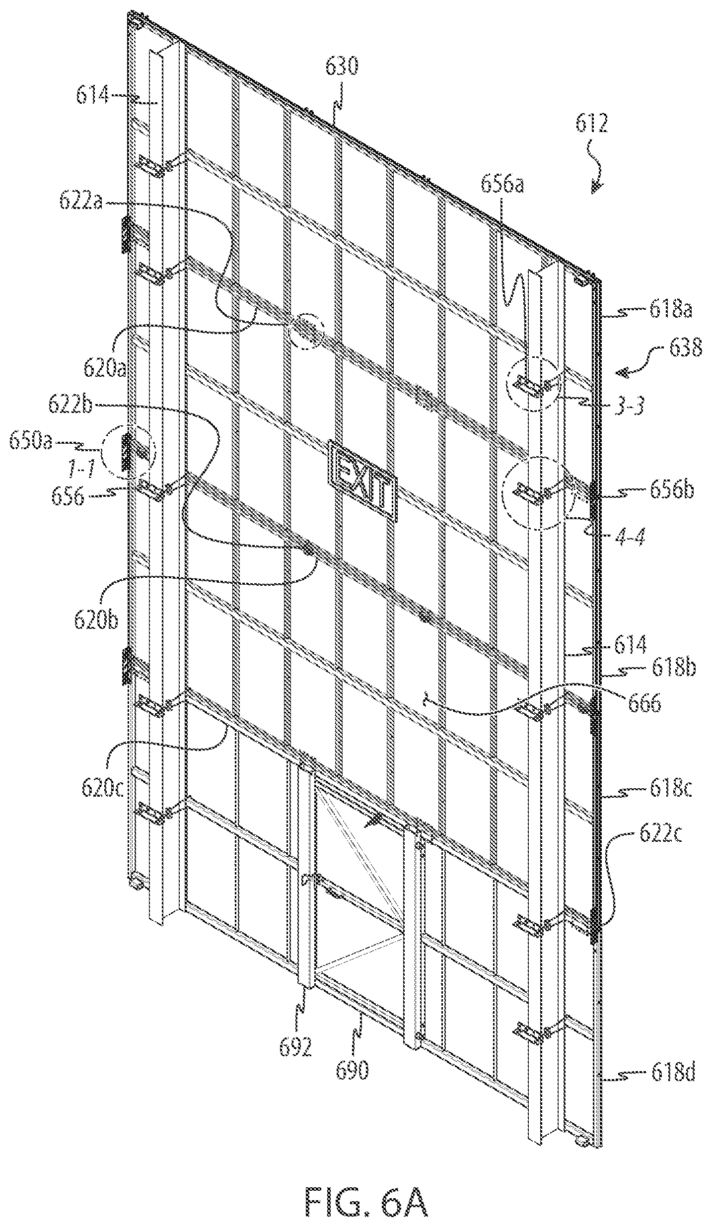 Patent US12612779 Figure 10 – Articulated perimeter wall for an industrial worksite