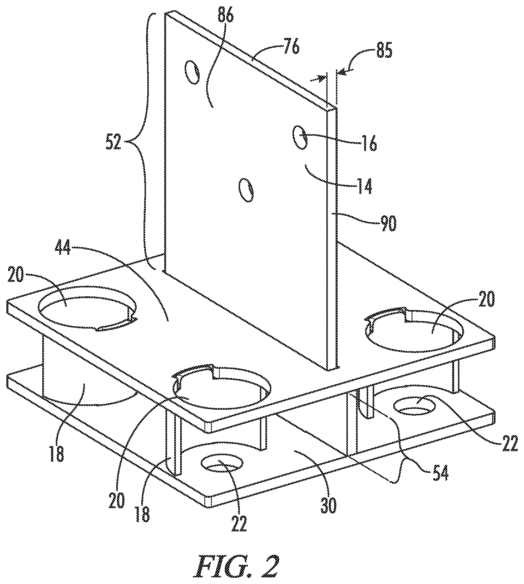 Patent US12612781 Figure 2 – Elevated knife plate bracket