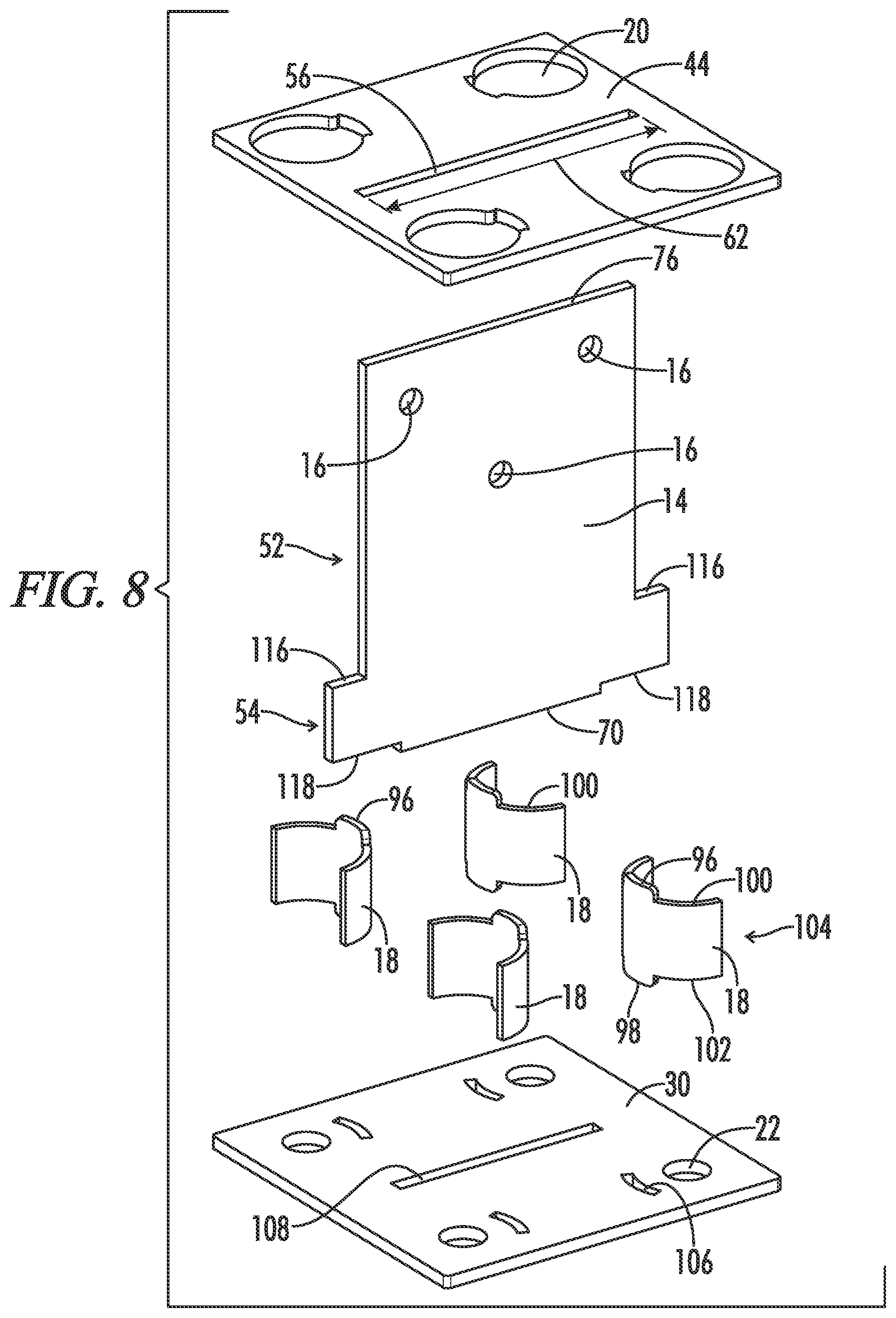Patent US12612781 Figure 7 – Elevated knife plate bracket