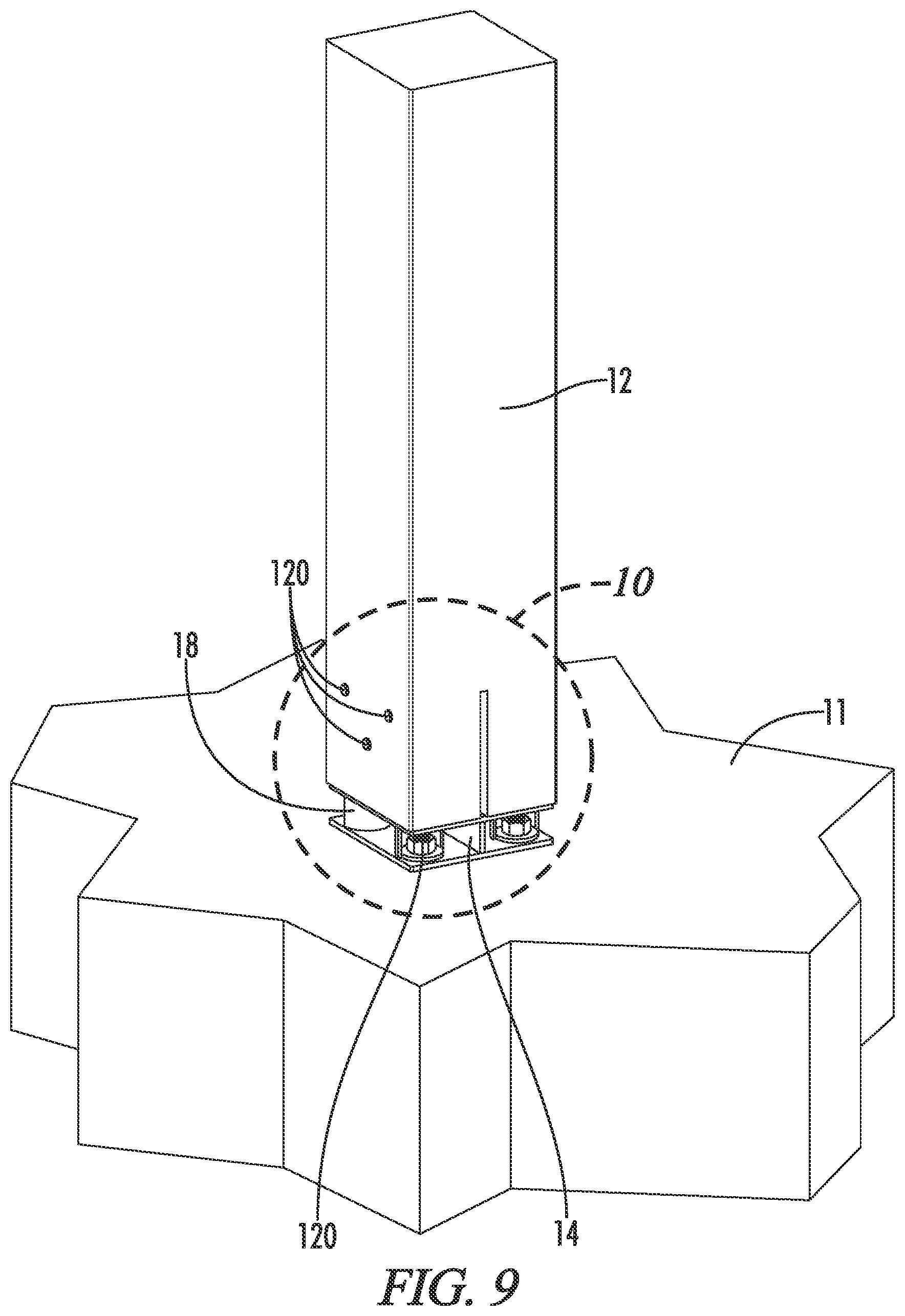 Patent US12612781 Figure 8 – Elevated knife plate bracket