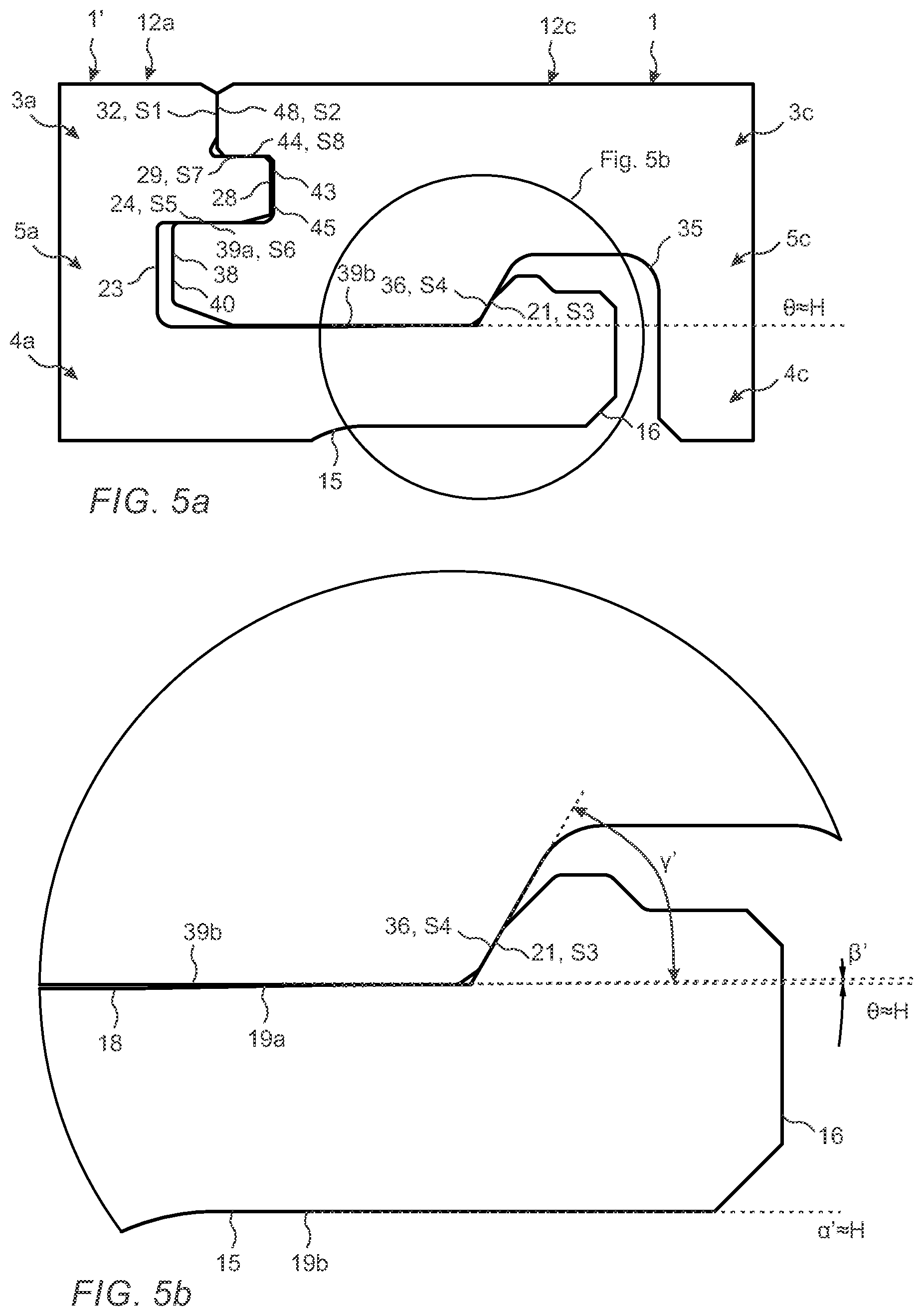 Patent US12612784 Figure 5 – Pretensioned mechanical locking device for building panels
