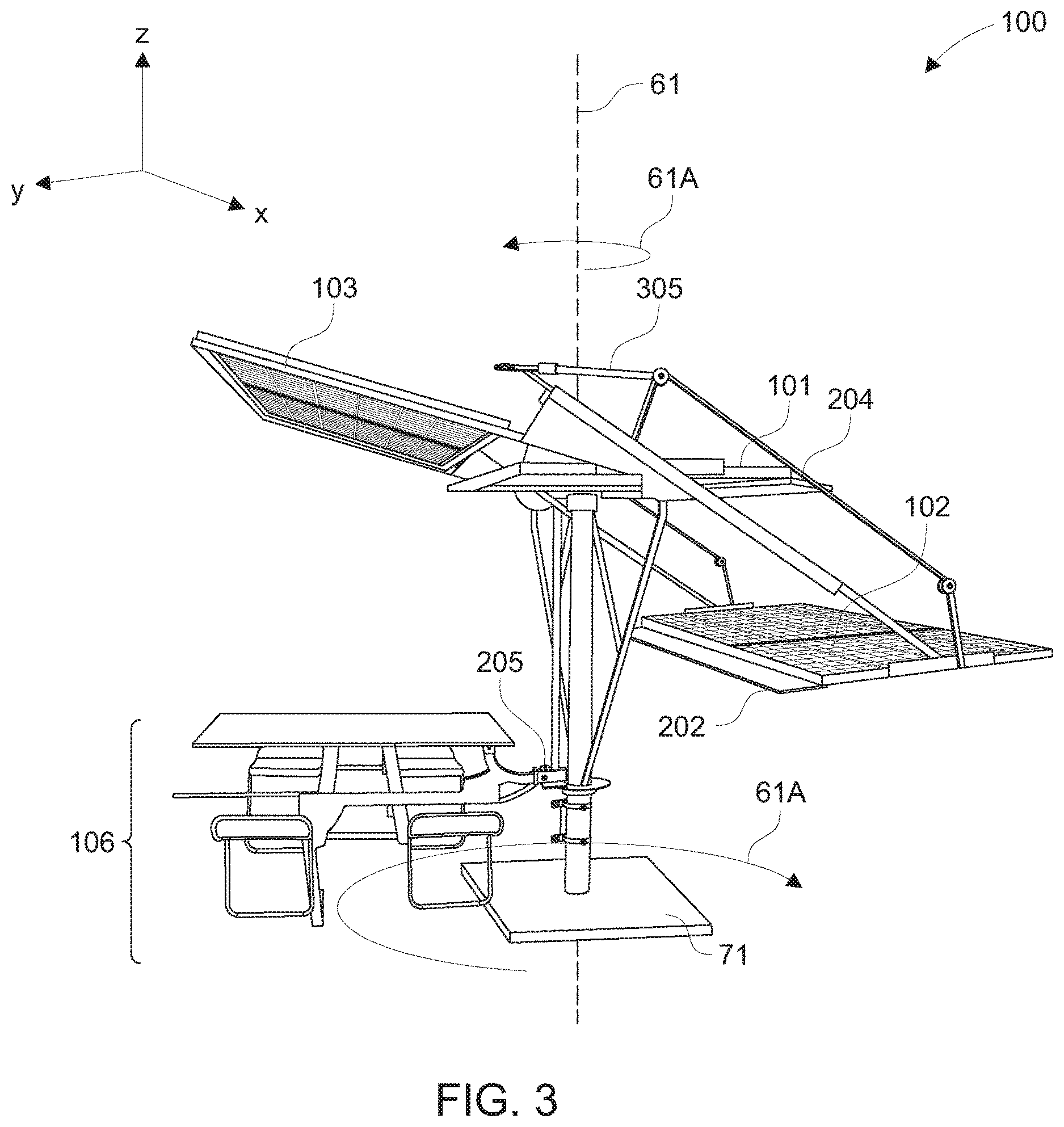 Patent US12612786 Figure 3 – Shading apparatus with panels