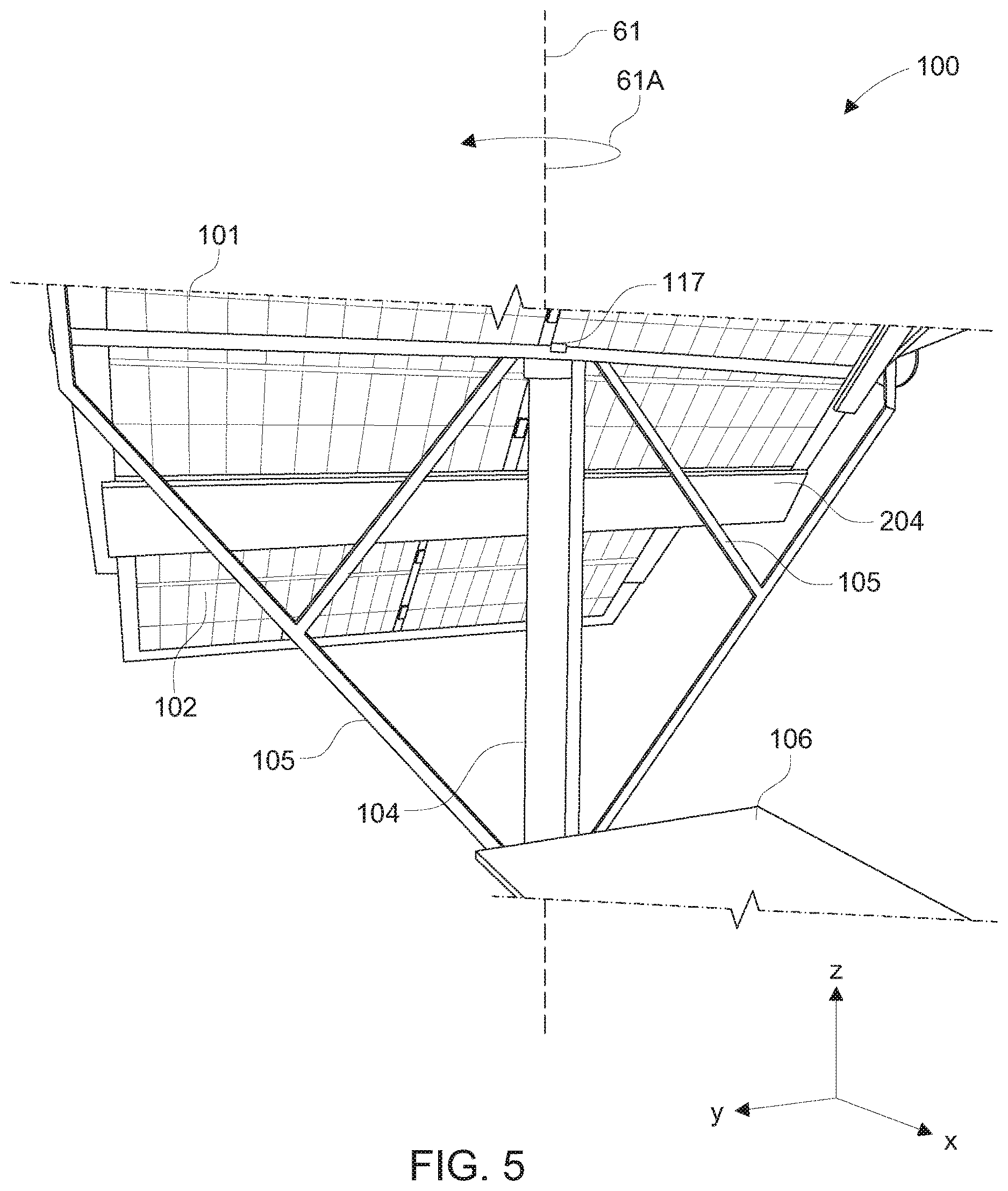 Patent US12612786 Figure 5 – Shading apparatus with panels