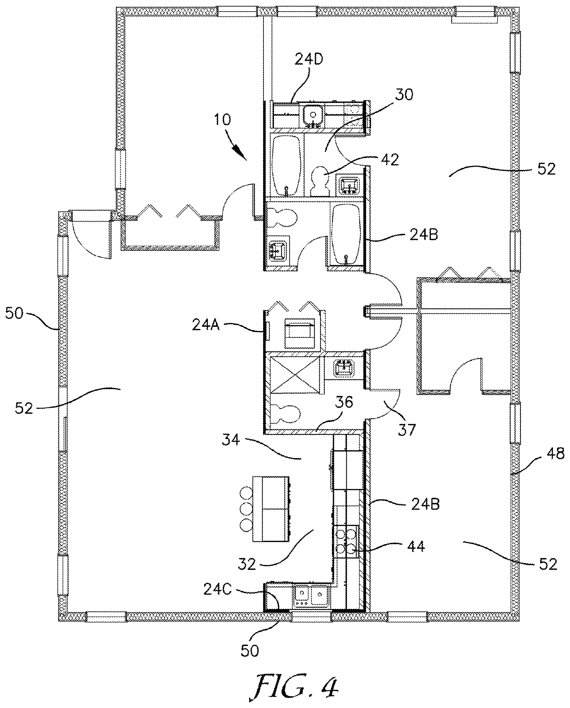 Patent US12612795 Figure 5 – Method for fabrication of modular buildings