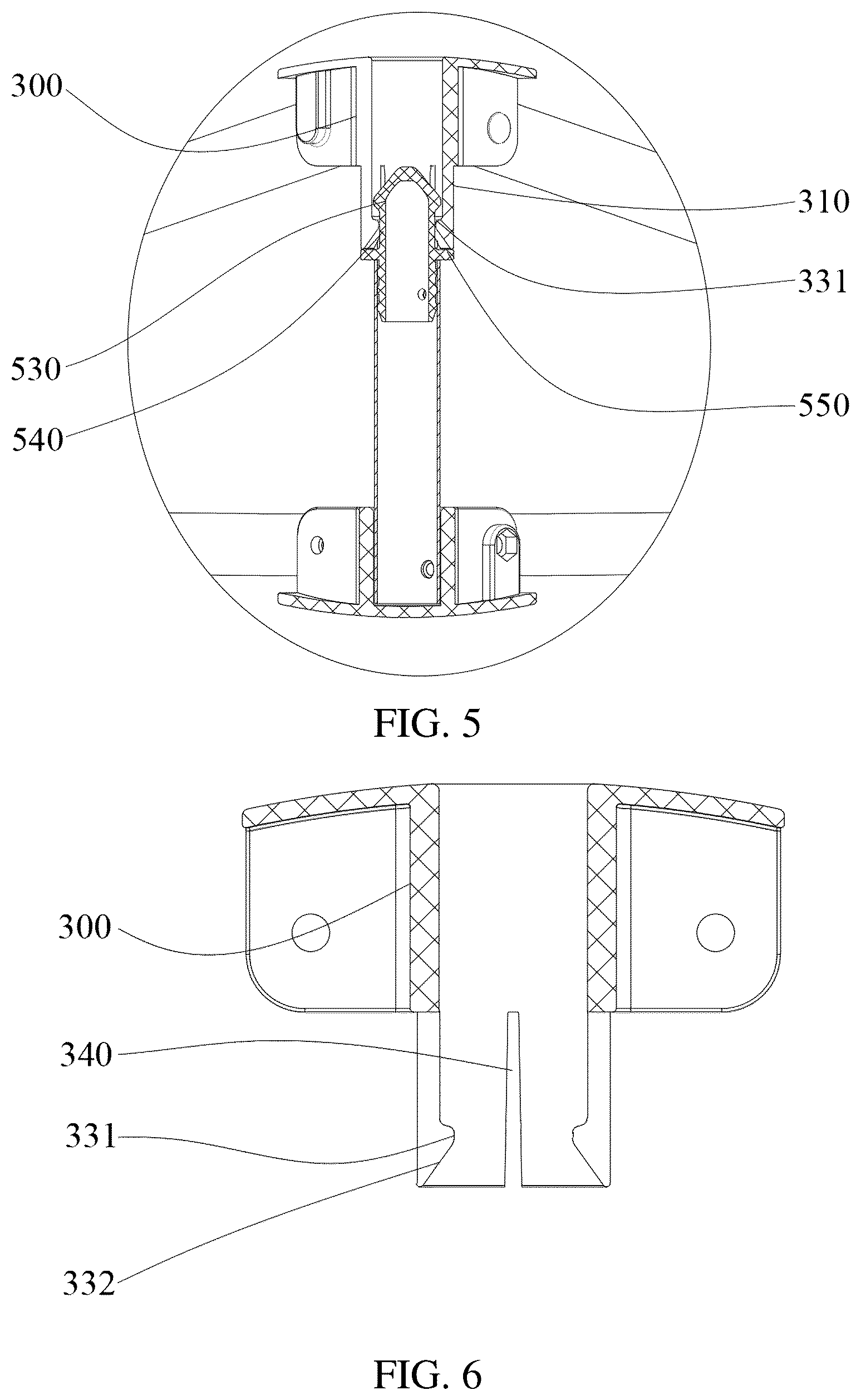 Patent US12612799 Figure 4 – Central locking mechanism for folding tent, novel central locking mechanism and folding tent