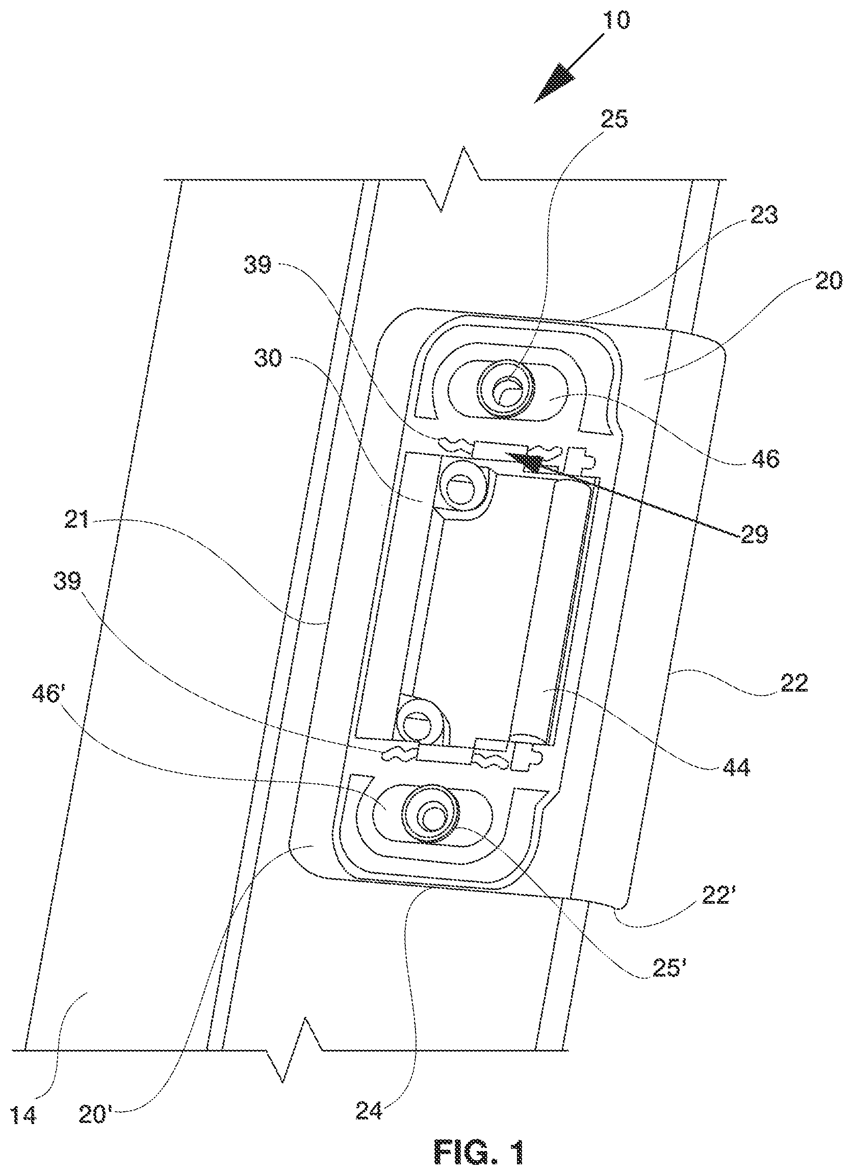 Patent US12612801 — Strike plate for door assembly members — Figure 1