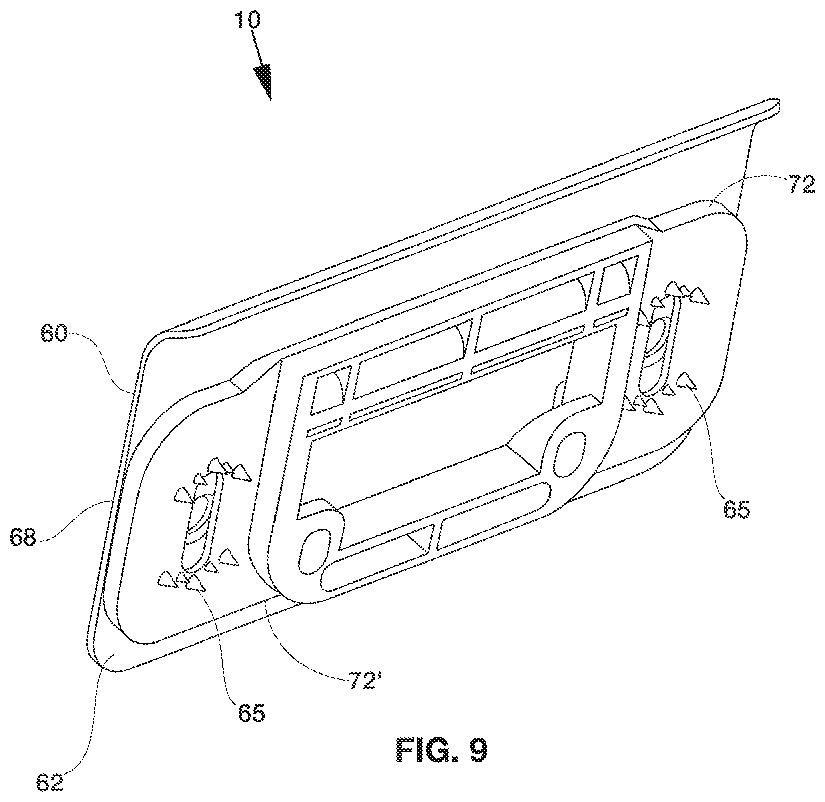 Patent US12612801 Figure 9 – Strike plate for door assembly members