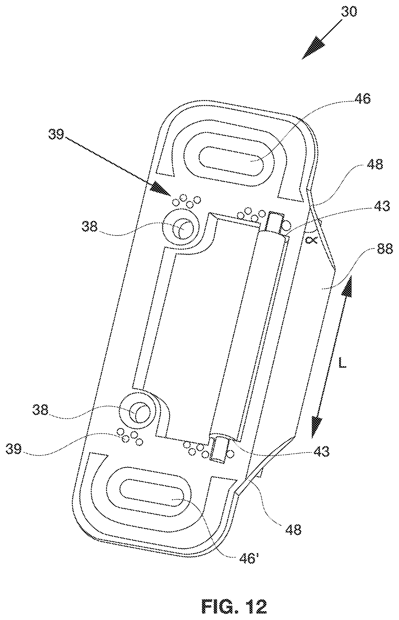 Patent US12612801 Figure 12 – Strike plate for door assembly members