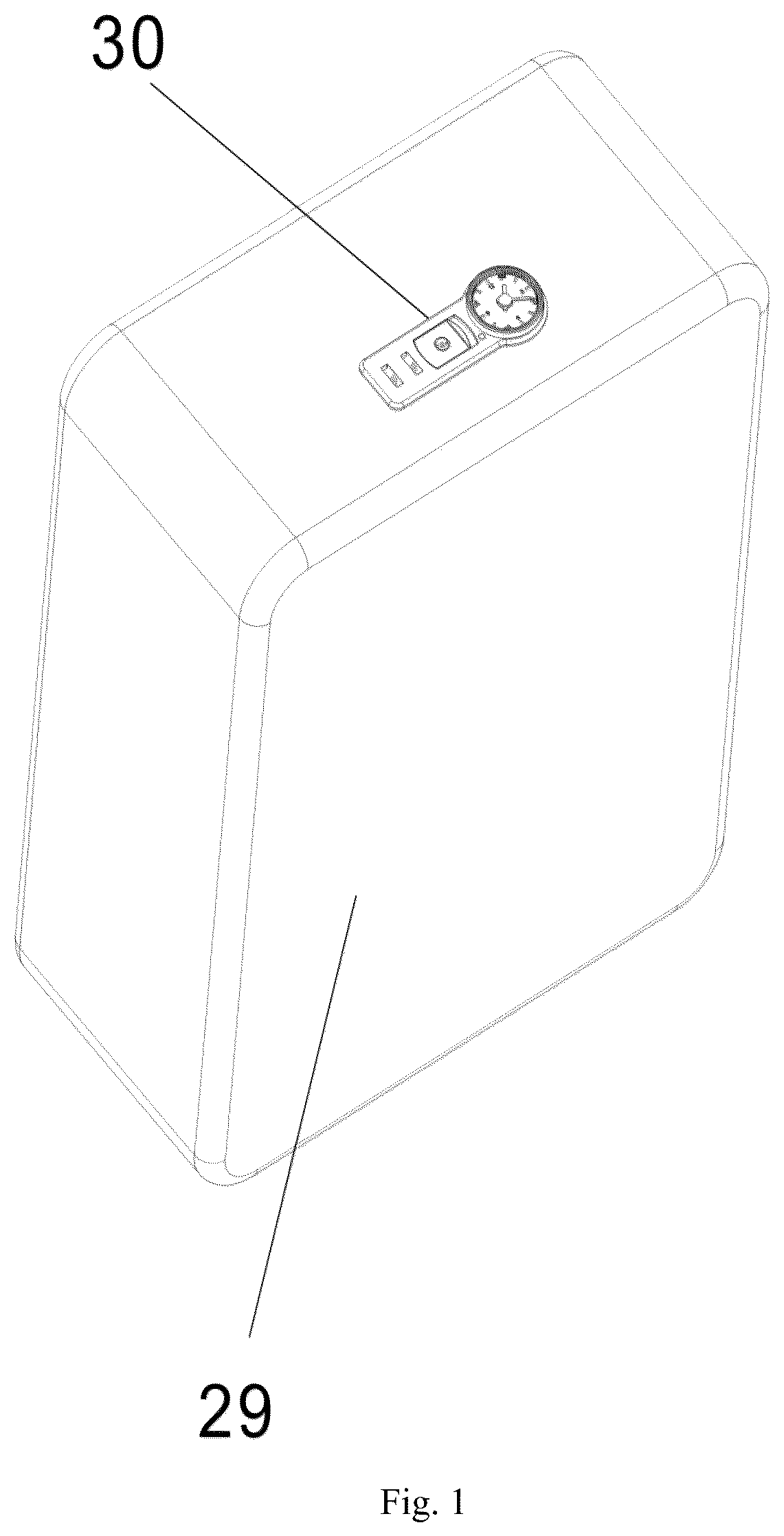 Patent US12612802 Figure 1 – Pointer type combination lock box and pointer type combination lock