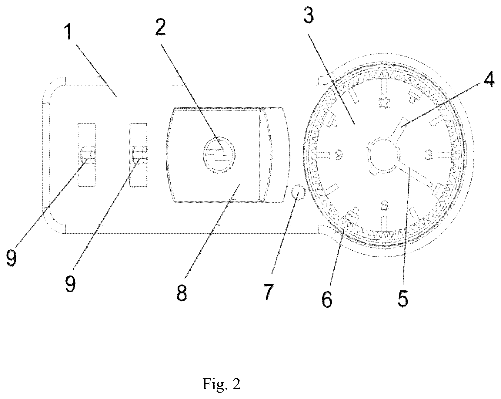 Patent US12612802 Figure 2 – Pointer type combination lock box and pointer type combination lock