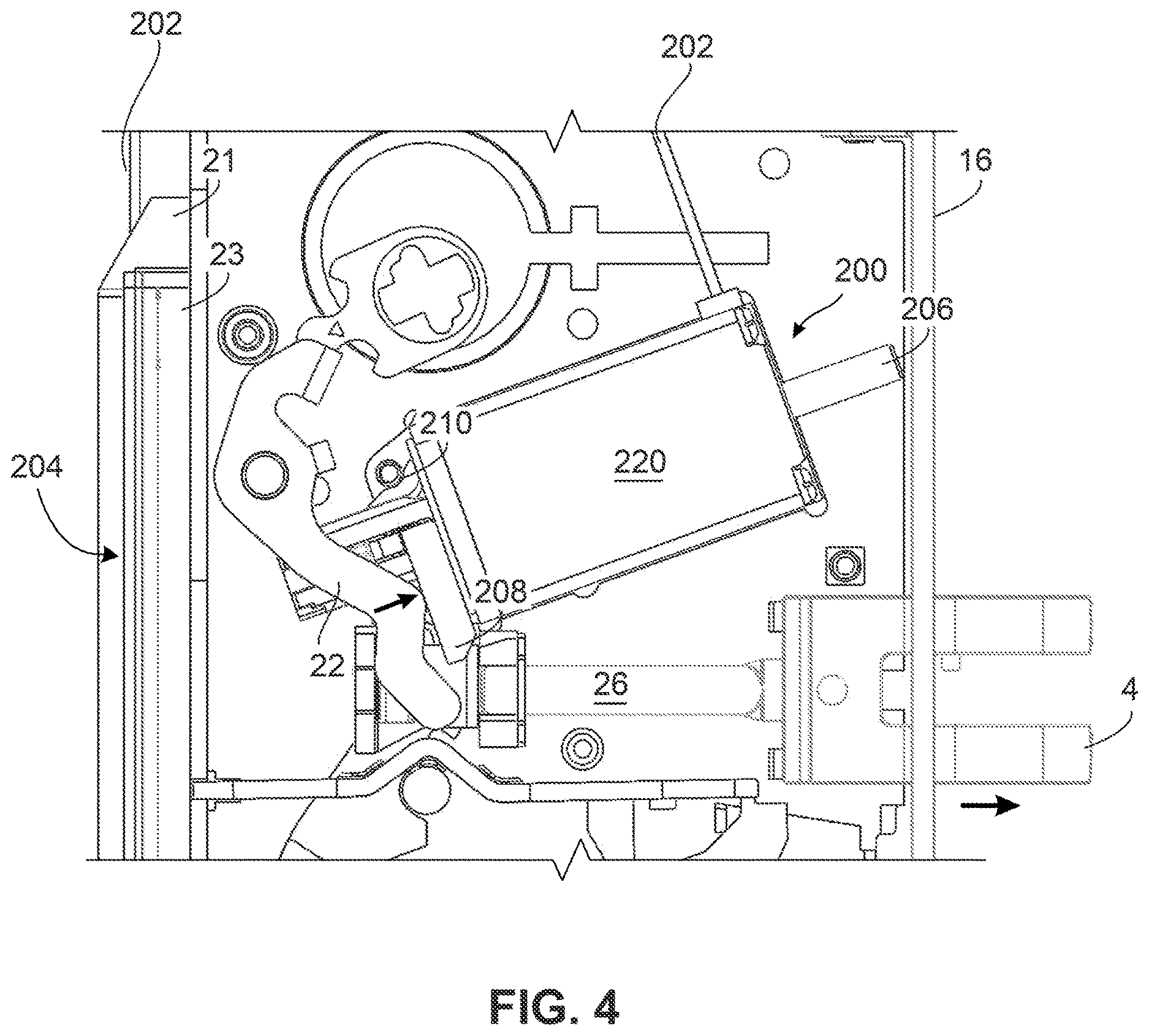 Patent US12612803 Figure 4 – Electronic latch retraction for mortise lock and methods of operation
