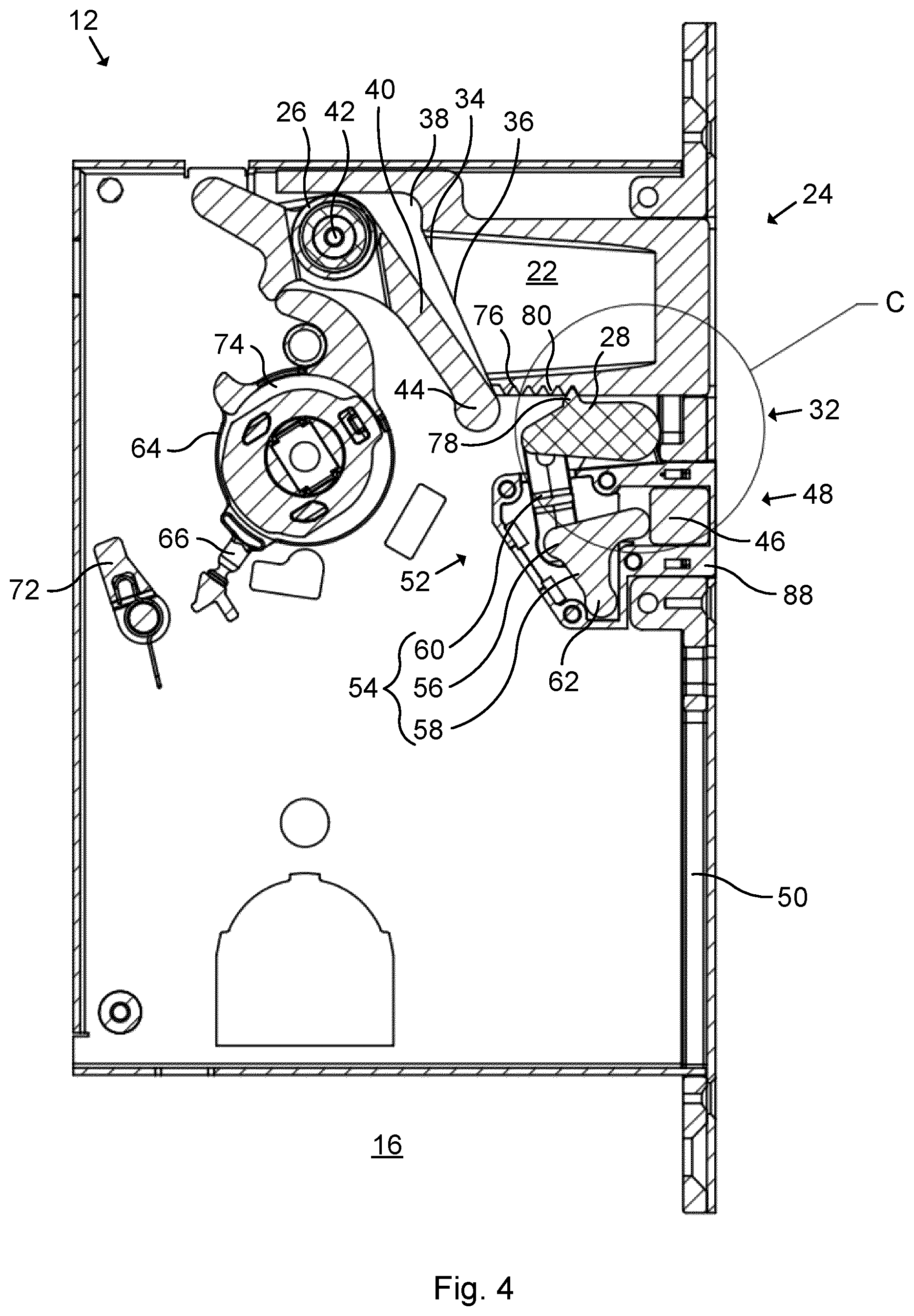 Patent US12612804 Figure 4 – Lock device and system