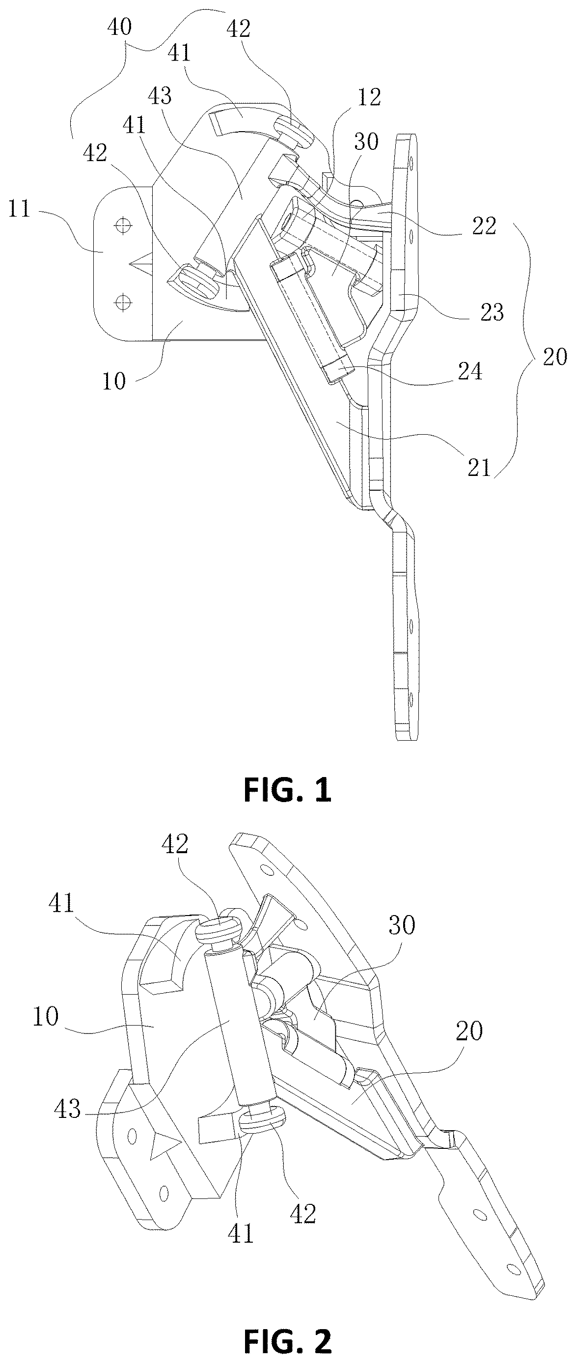 Patent US12612814 Figure 1 – Butterfly door hinge and vehicle having the same