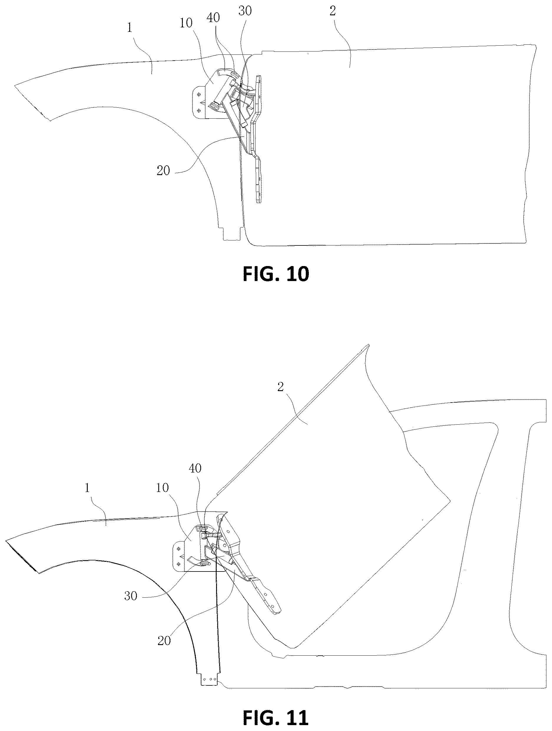 Patent US12612814 Figure 5 – Butterfly door hinge and vehicle having the same