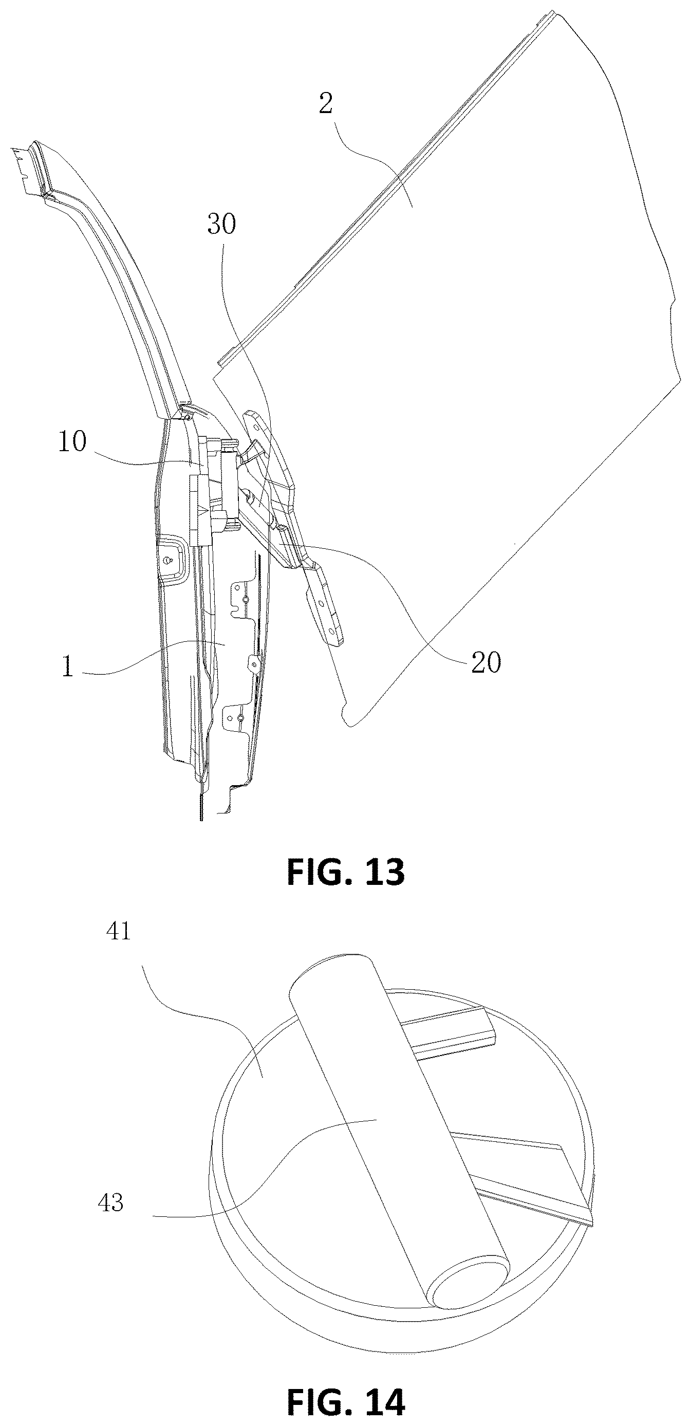 Patent US12612814 Figure 7 – Butterfly door hinge and vehicle having the same