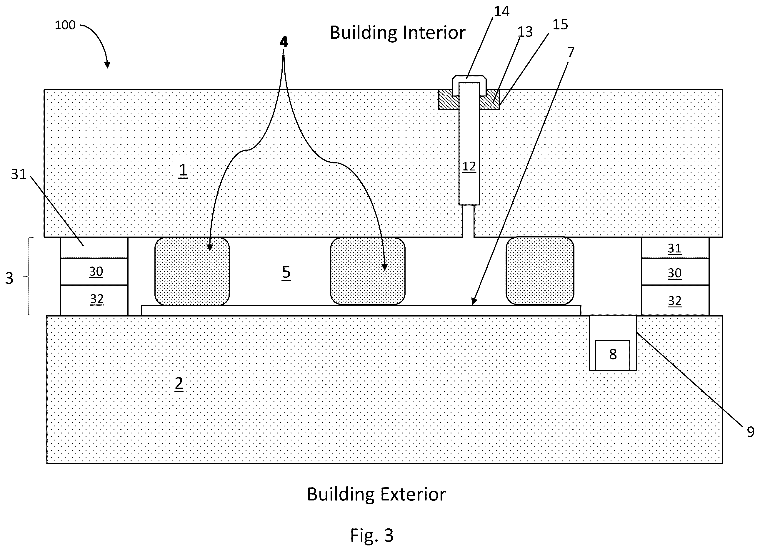 Patent US12612821 Figure 3 – Vacuum insulated panel with improved thermal performance proximate edge of glass during asymmetric thermal conditions