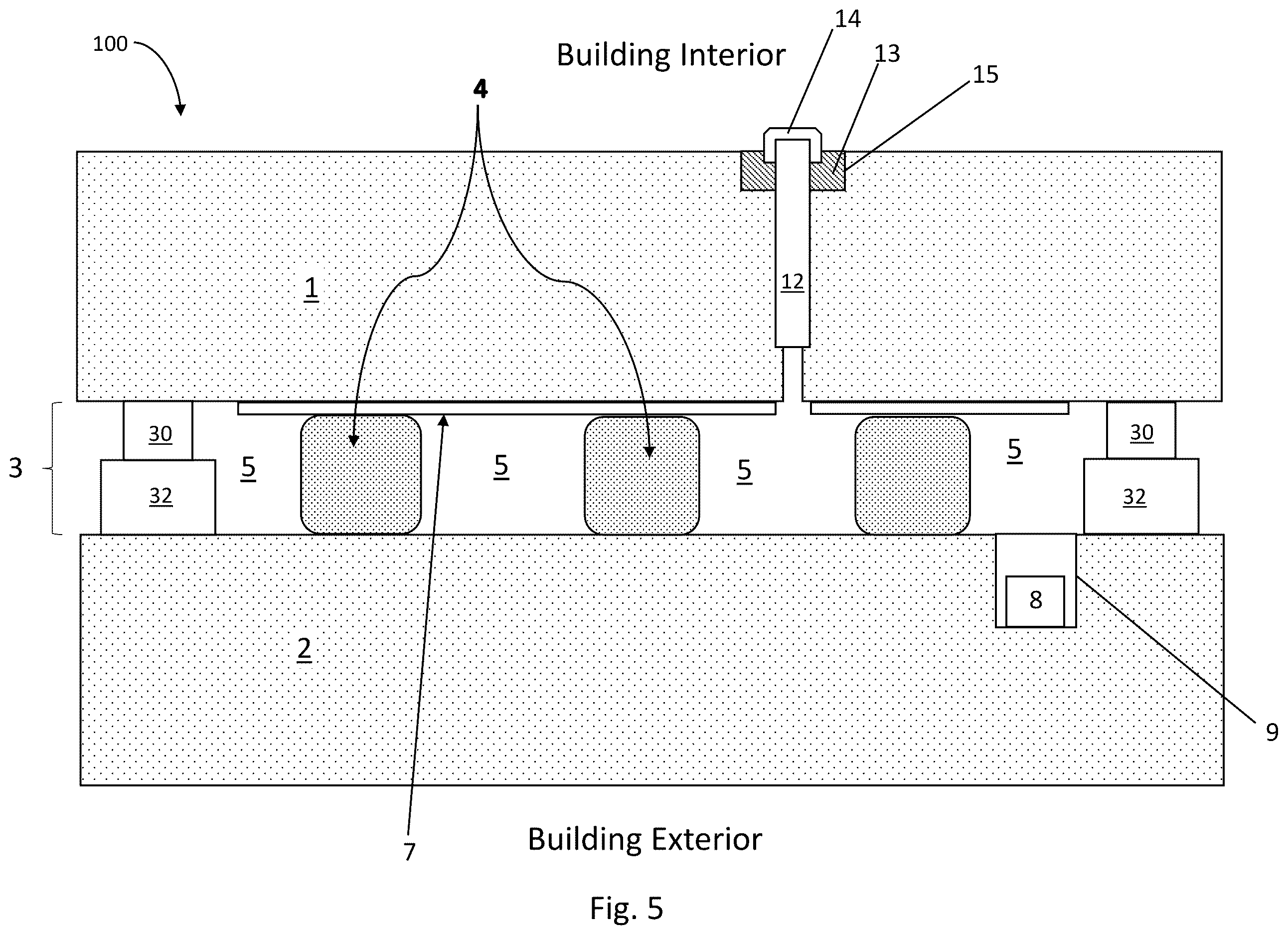 Patent US12612821 Figure 5 – Vacuum insulated panel with improved thermal performance proximate edge of glass during asymmetric thermal conditions