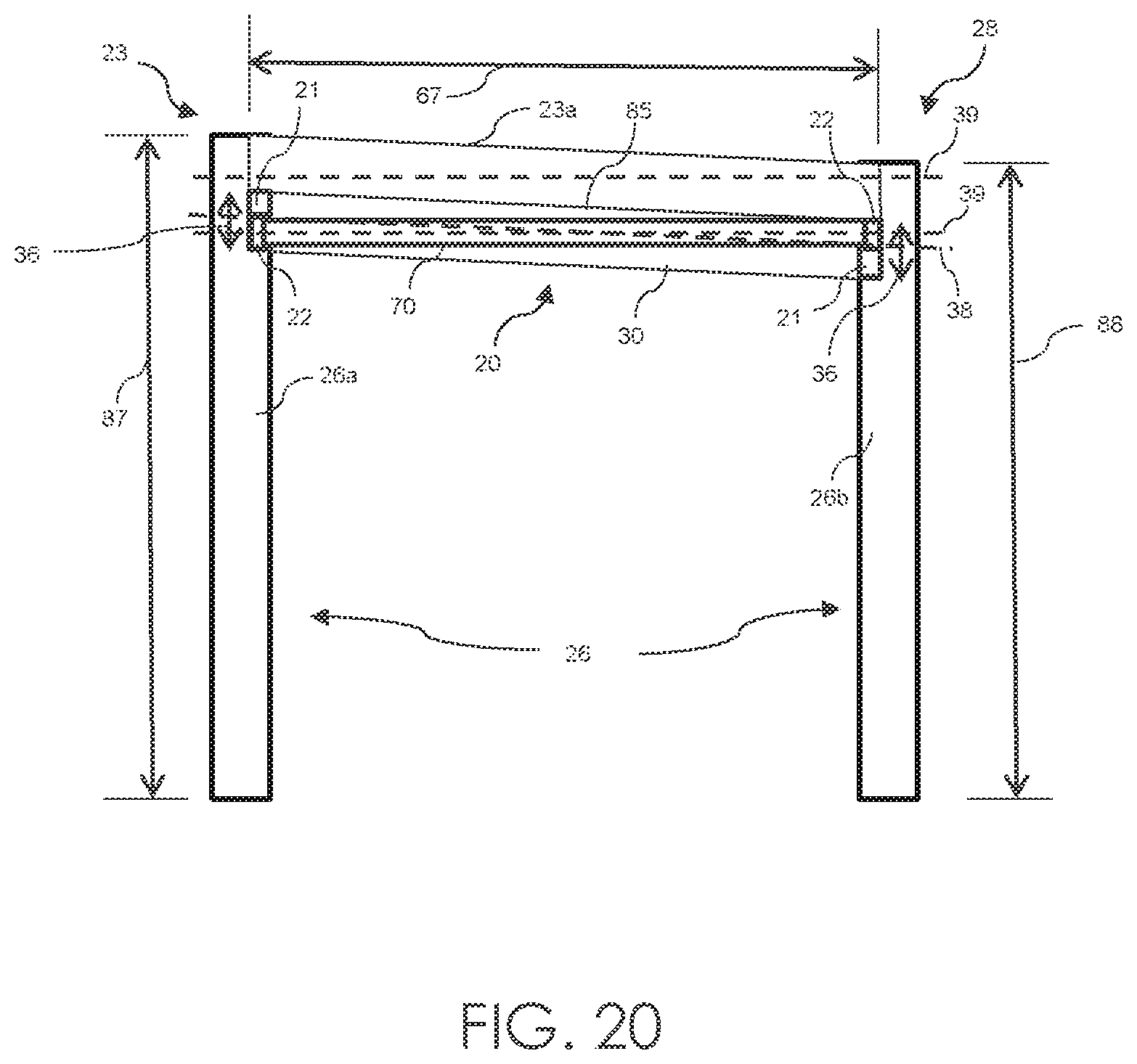 Patent US12612822 Figure 7 – Adjustable screen hood assembly for sloped roof structures