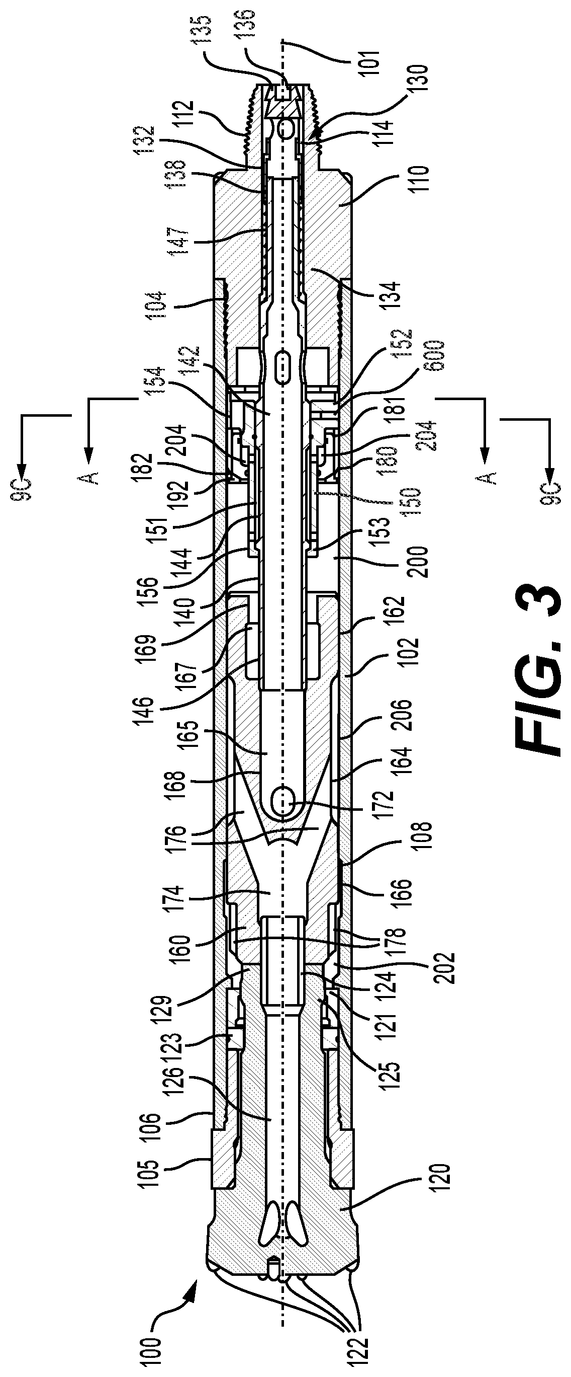 Patent US12612823 Figure 2 – Down-the-hole hammer with adjustable air consumption valve