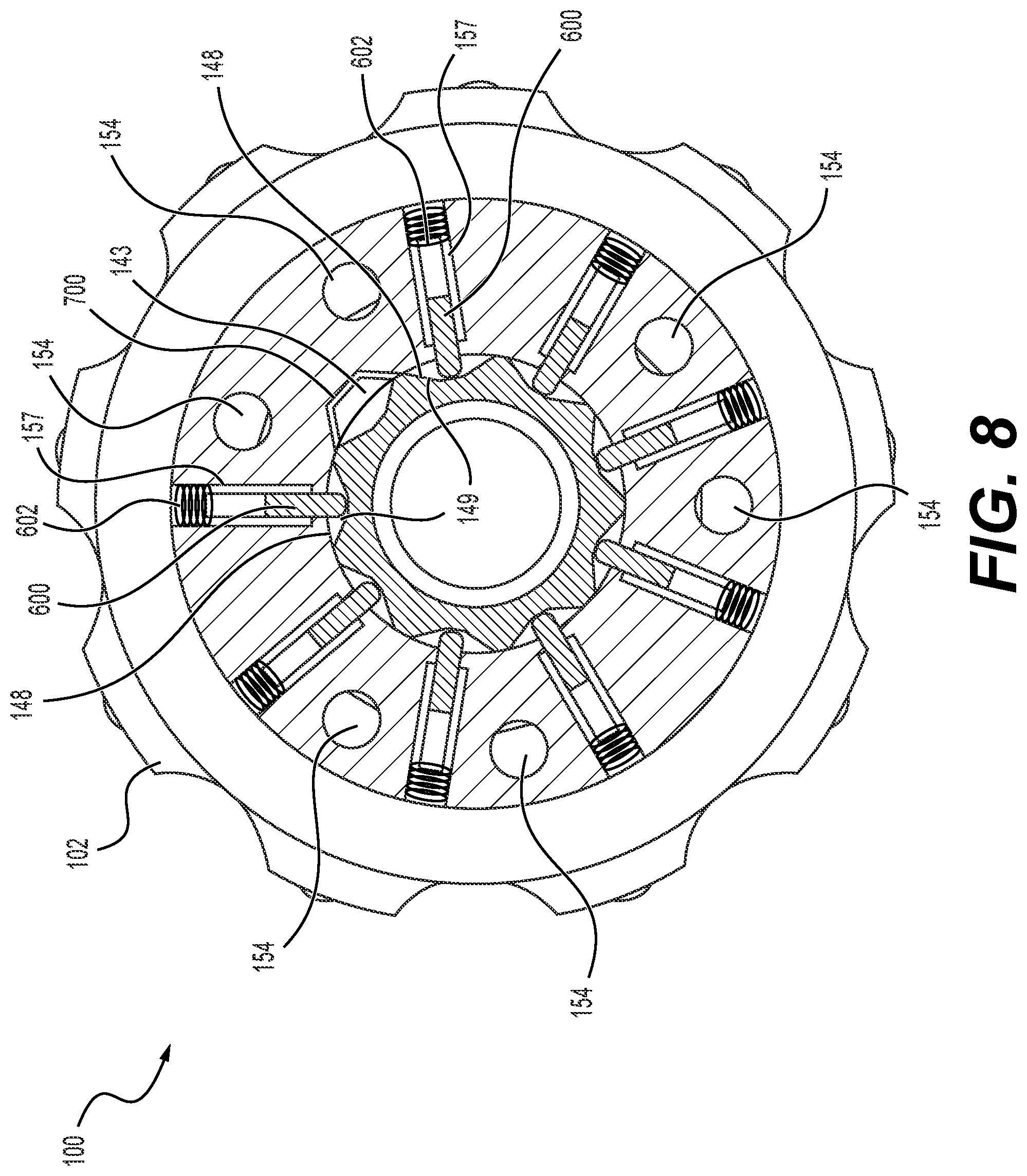 Patent US12612823 Figure 6 – Down-the-hole hammer with adjustable air consumption valve