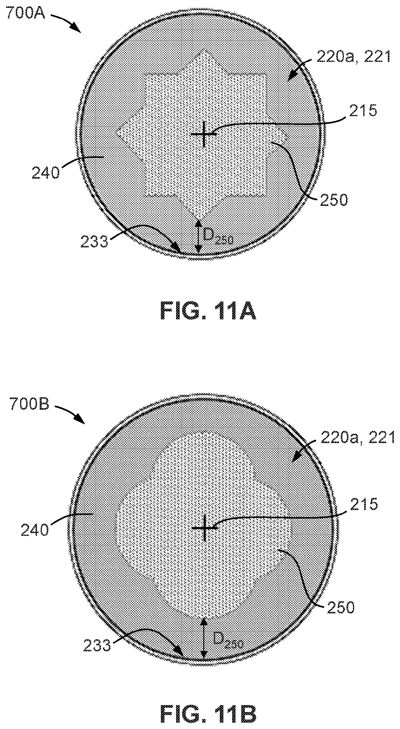 Patent US12612826 Figure 10 – Drill bit cutter elements with multiple surface finishes