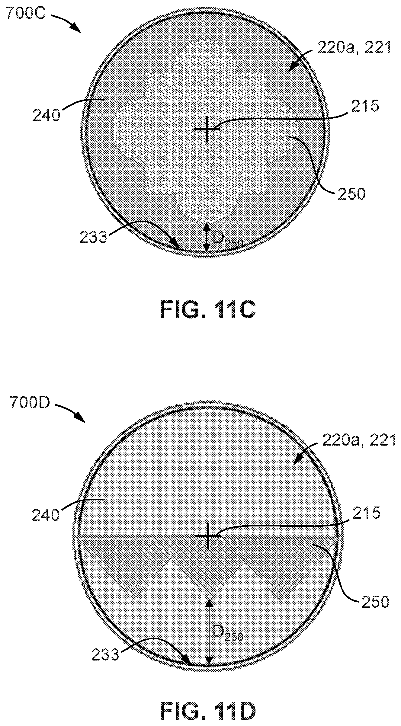 Patent US12612826 Figure 11 – Drill bit cutter elements with multiple surface finishes