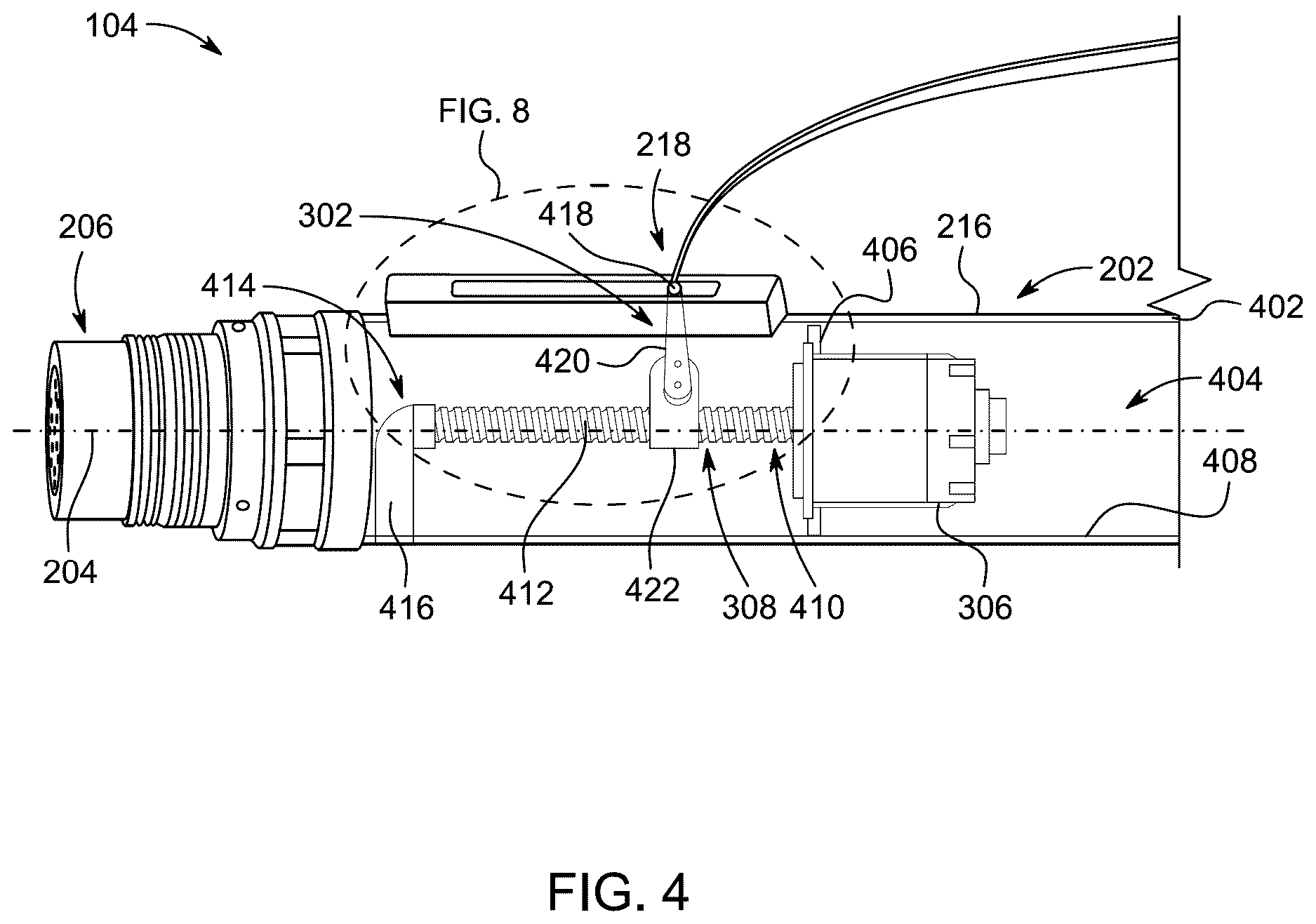 Patent US12612829 Figure 4 – Decentralizer tool for use with wireline logging operations