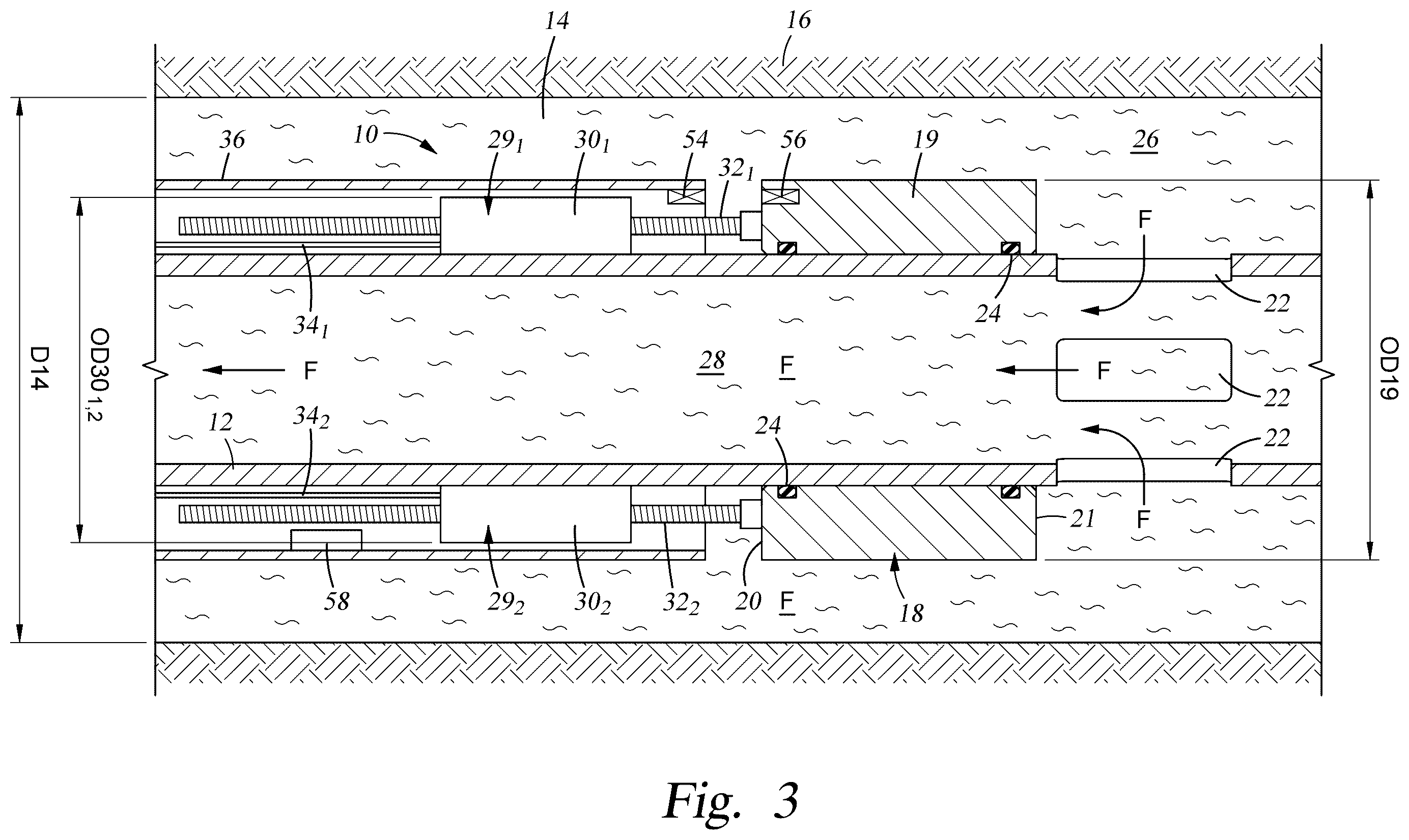 Patent US12612842 Figure 3 – Multiple circumferential actuators for actuating downhole valves