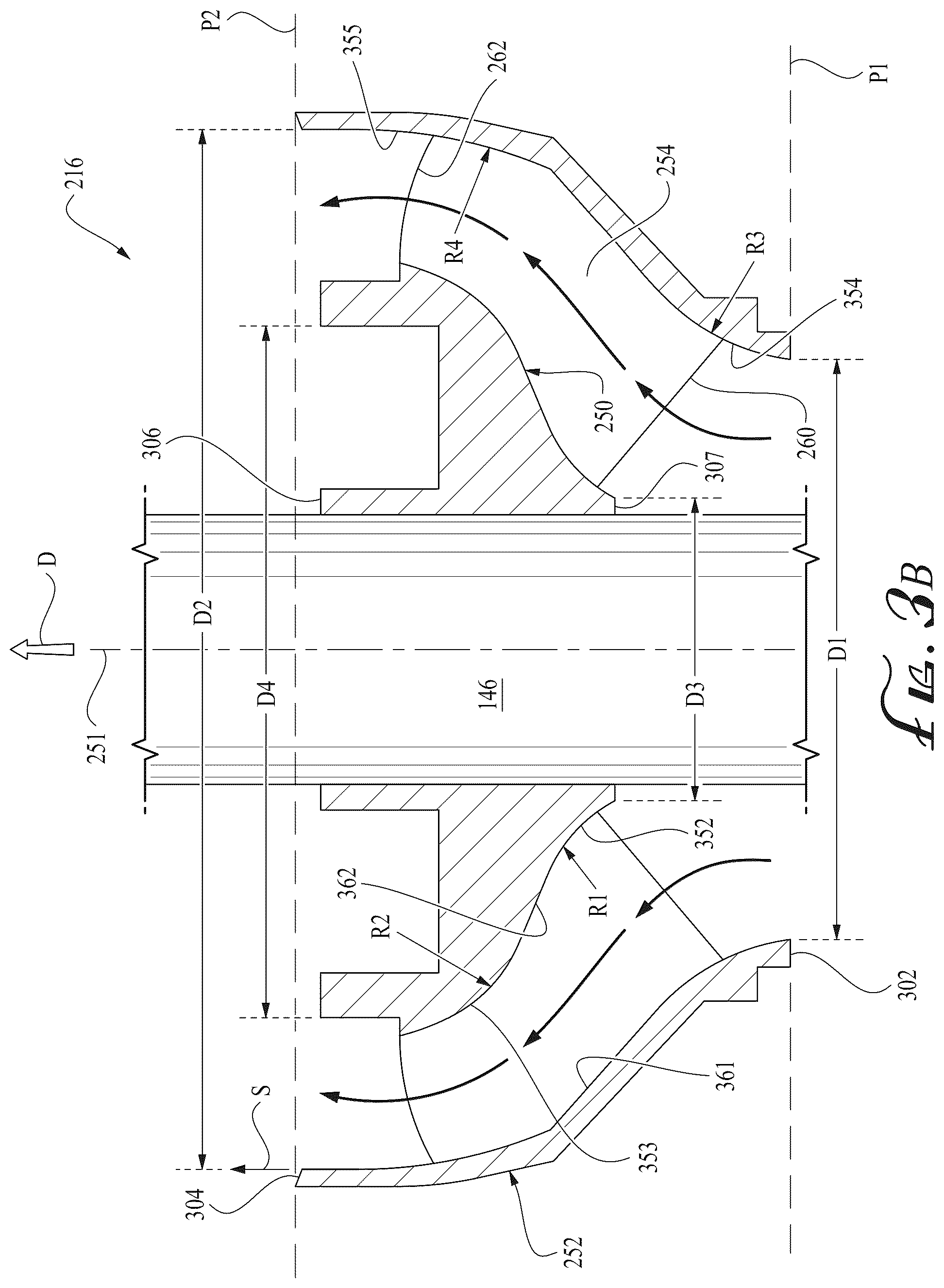 Patent US12612848 Figure 5 – Centrifugal pump stage with radiused impeller flow passage exit for reduced erosion