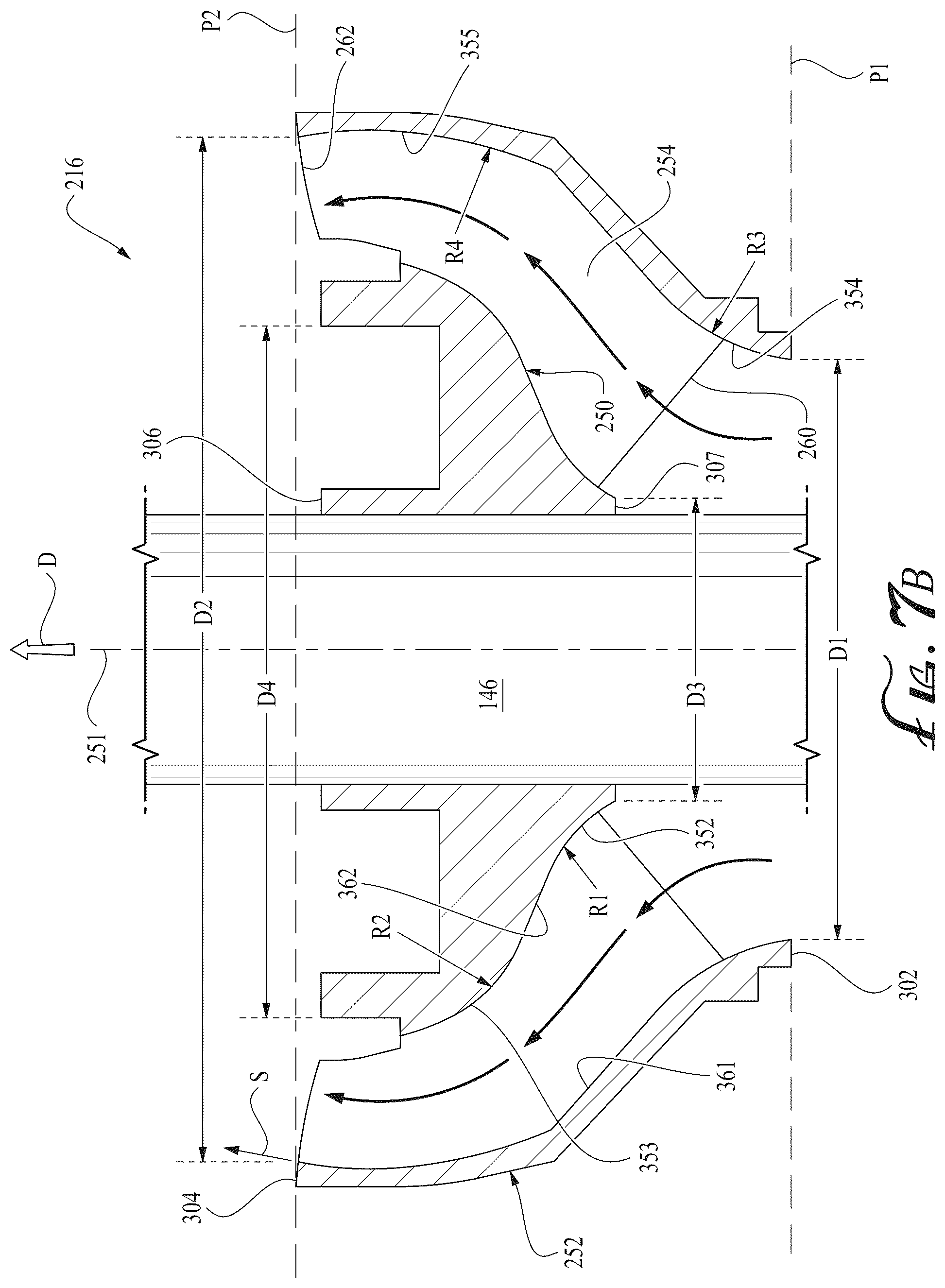 Patent US12612848 Figure 11 – Centrifugal pump stage with radiused impeller flow passage exit for reduced erosion