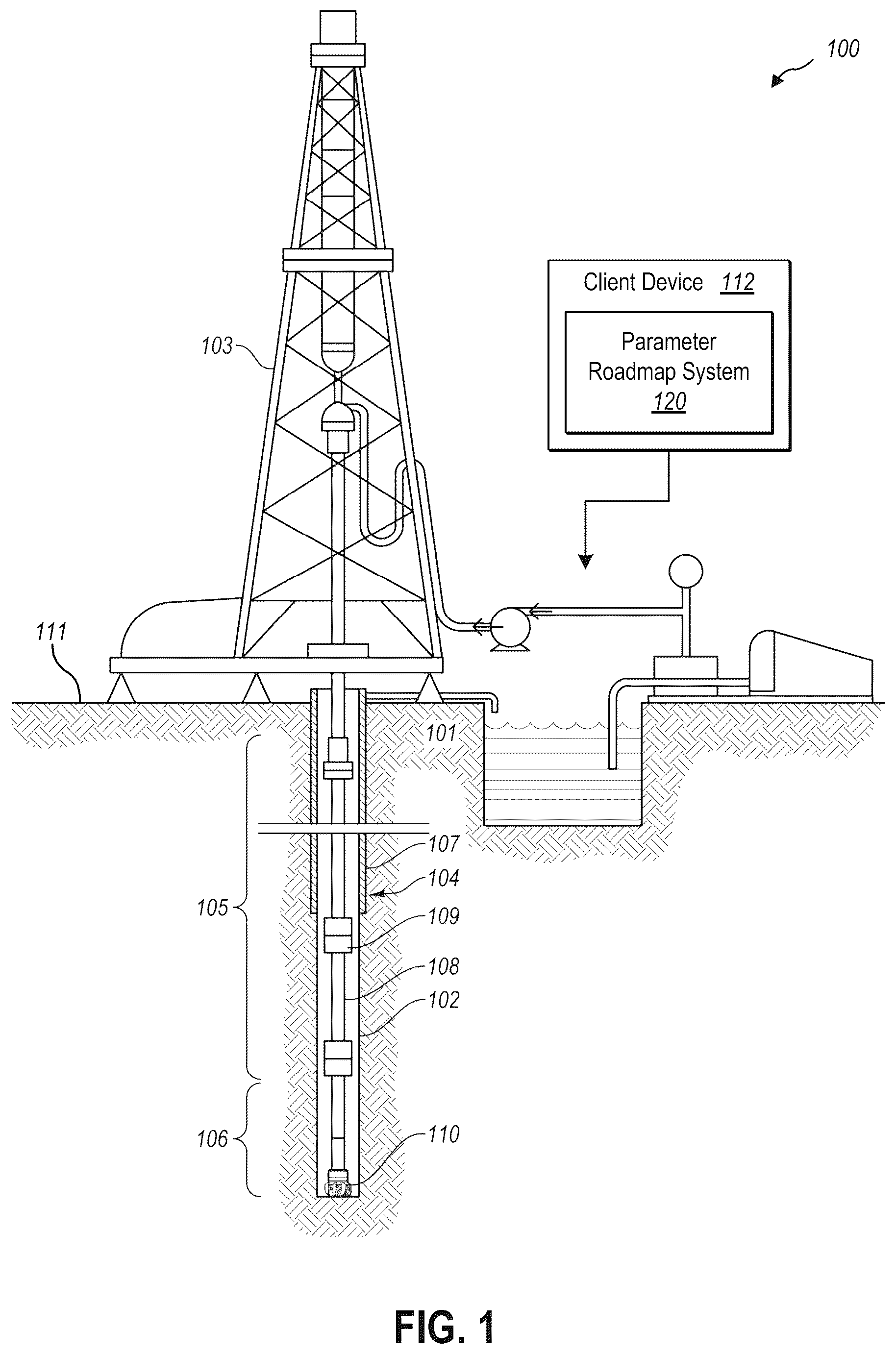 Patent US12612851 Figure 1 – Systems and methods for determining depth-dependent drilling parameter limits
