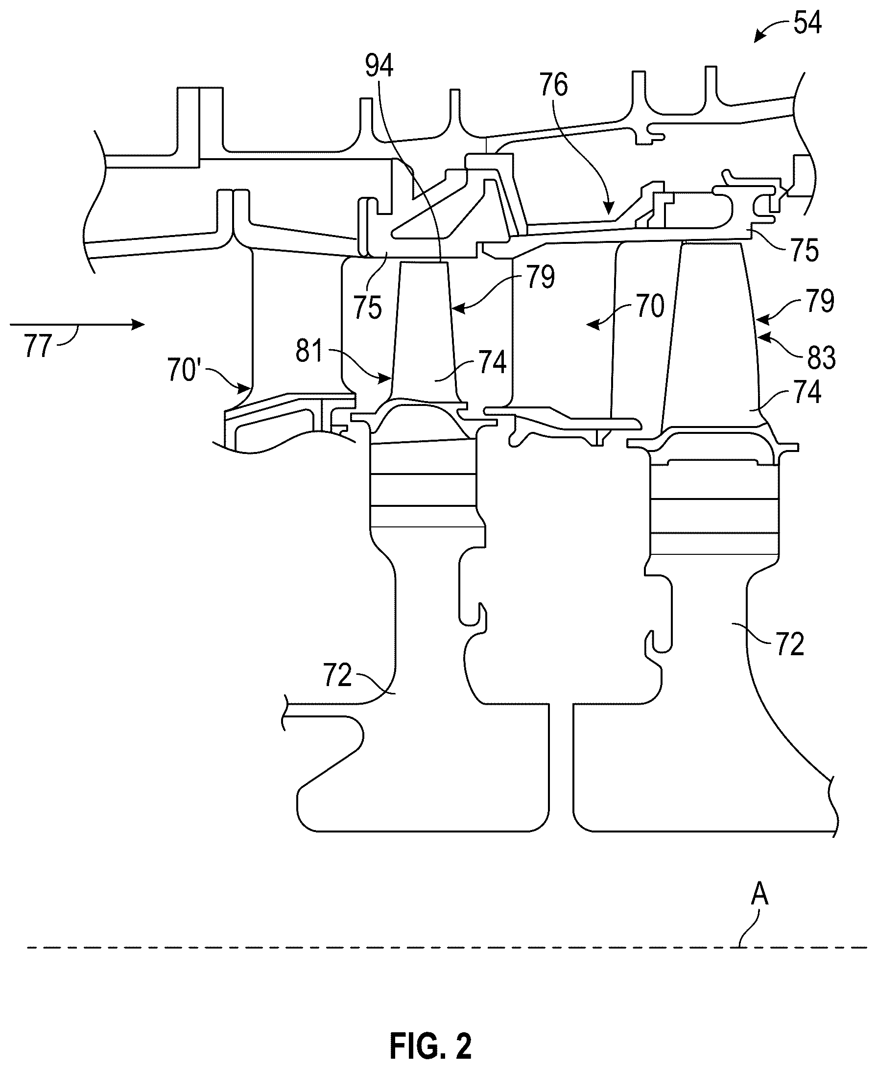 Patent US12612863 Figure 2 – Test blade for gas turbine engine and method of making