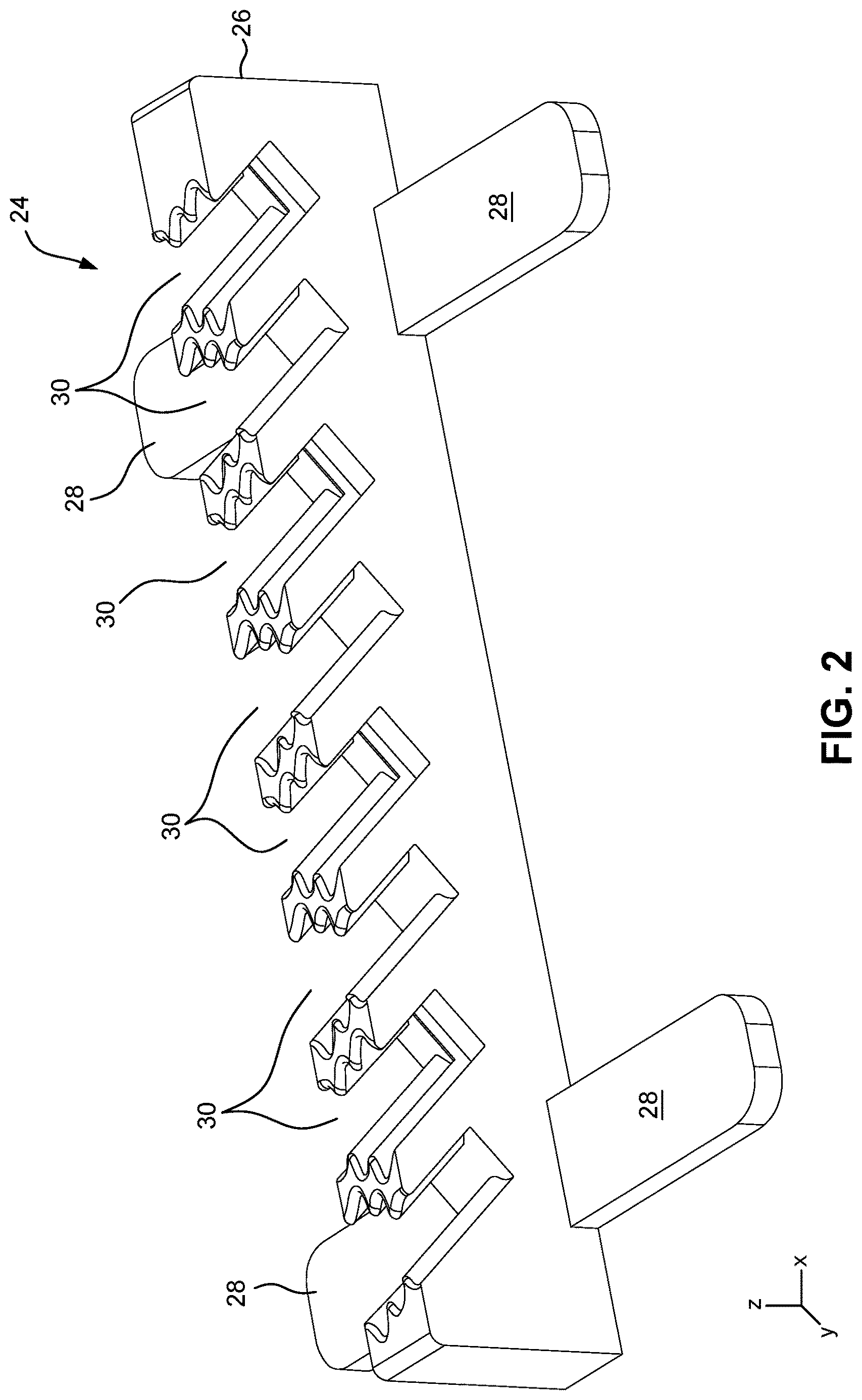 Patent US12612867 Figure 2 – Turbine component holder for imaging