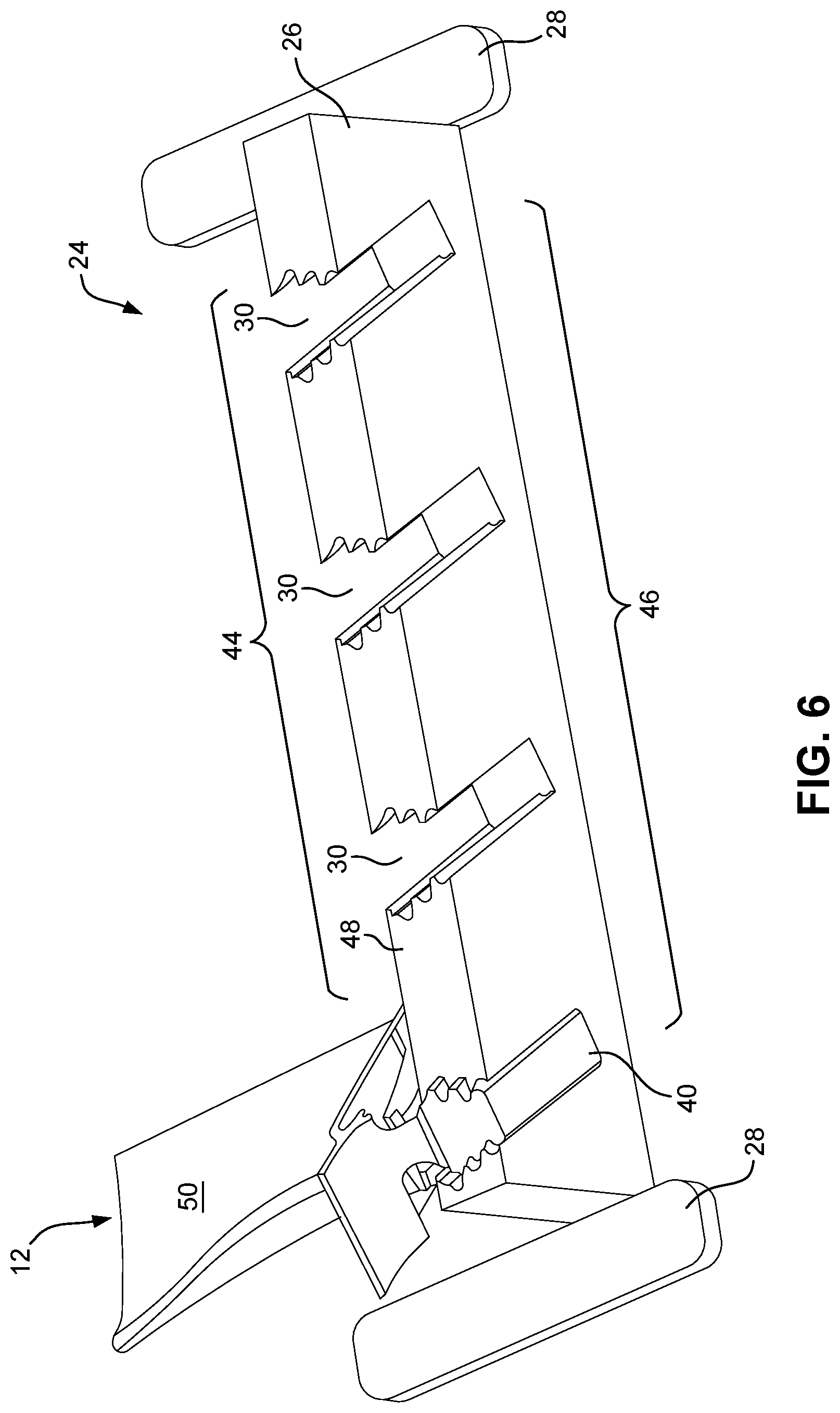 Patent US12612867 Figure 6 – Turbine component holder for imaging