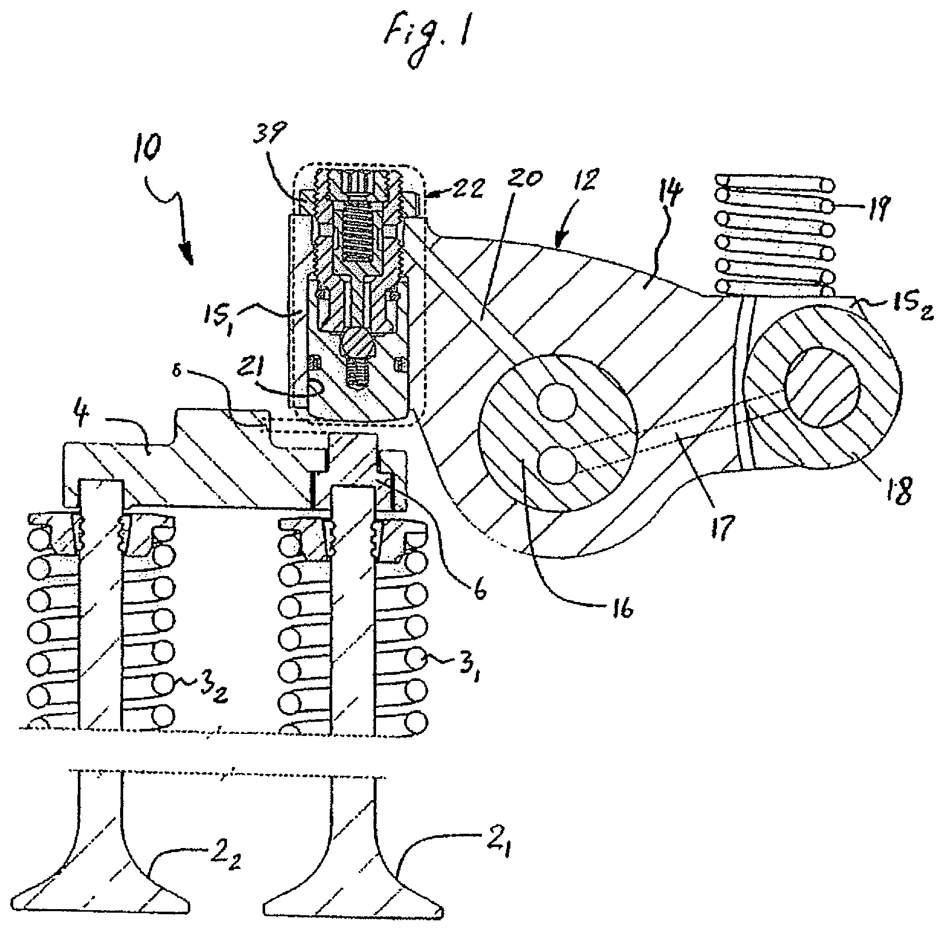 Patent US12612869 Figure 1 – Self-contained compression brake control module for integrated rocker arm engine braking and methods