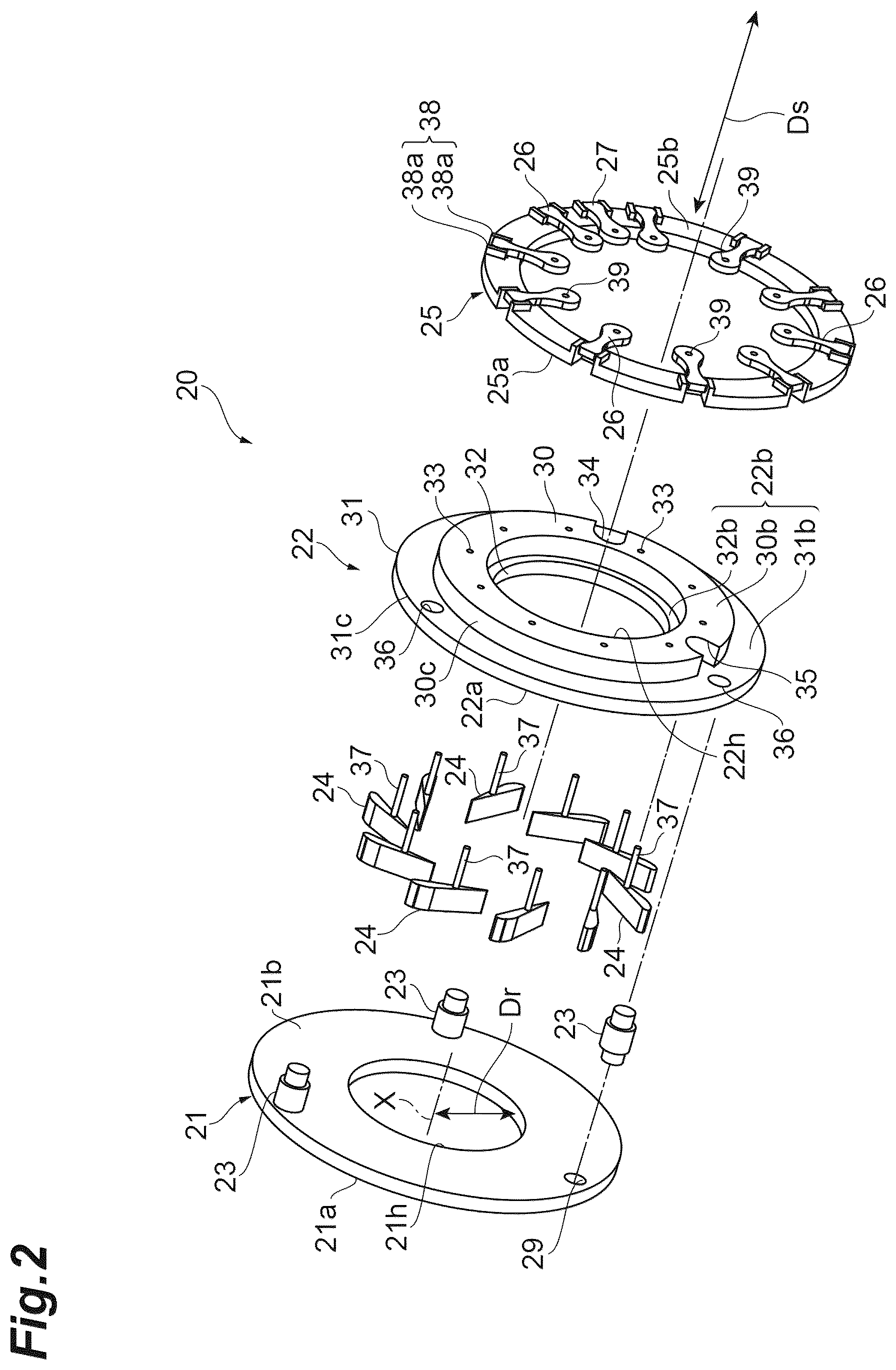 Patent US12612872 Figure 2 – Turbocharger with nozzle ring positioning assembly