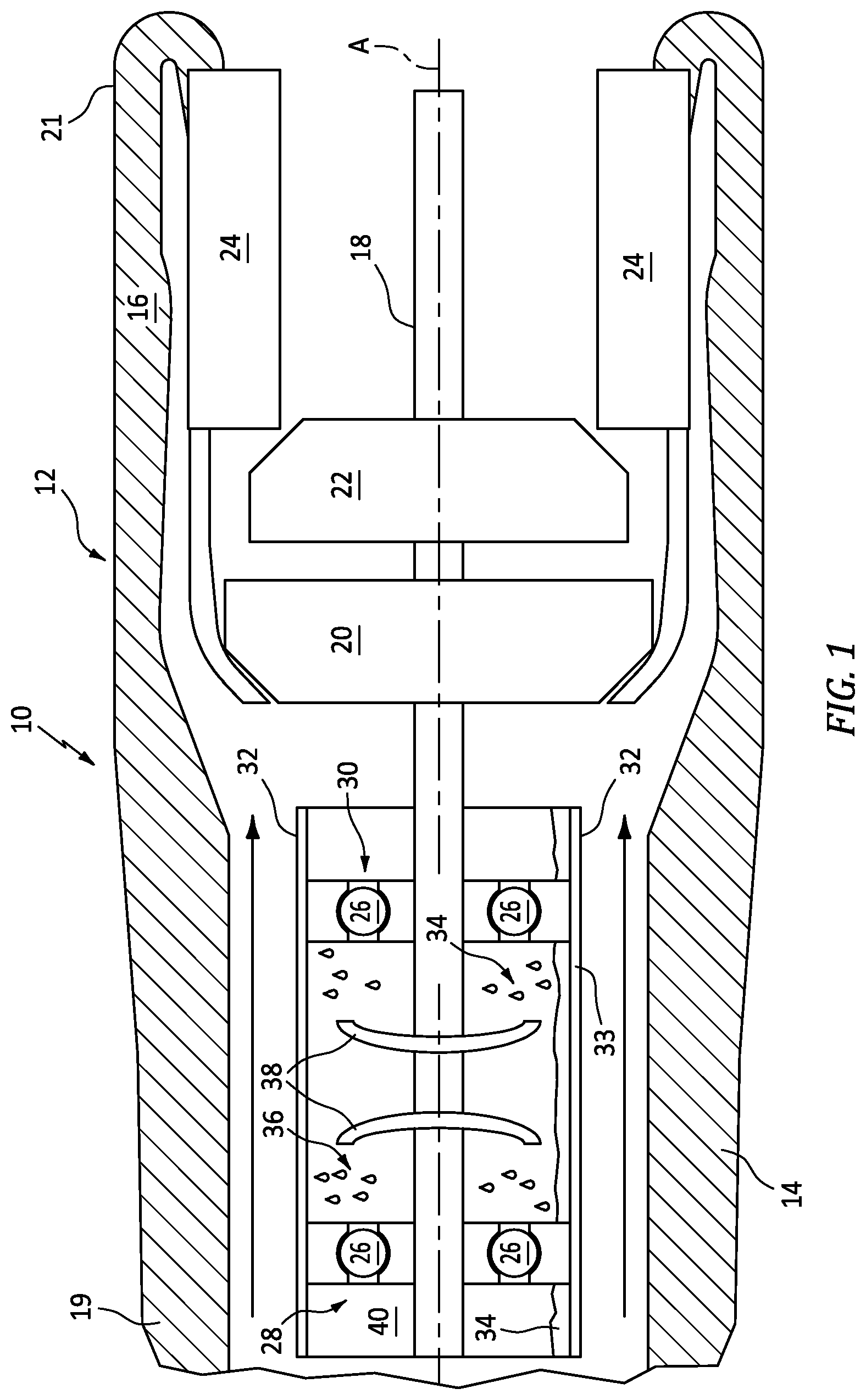 Patent US12612876 Figure 1 – Alternate lubrication mechanism for vehicle bearings