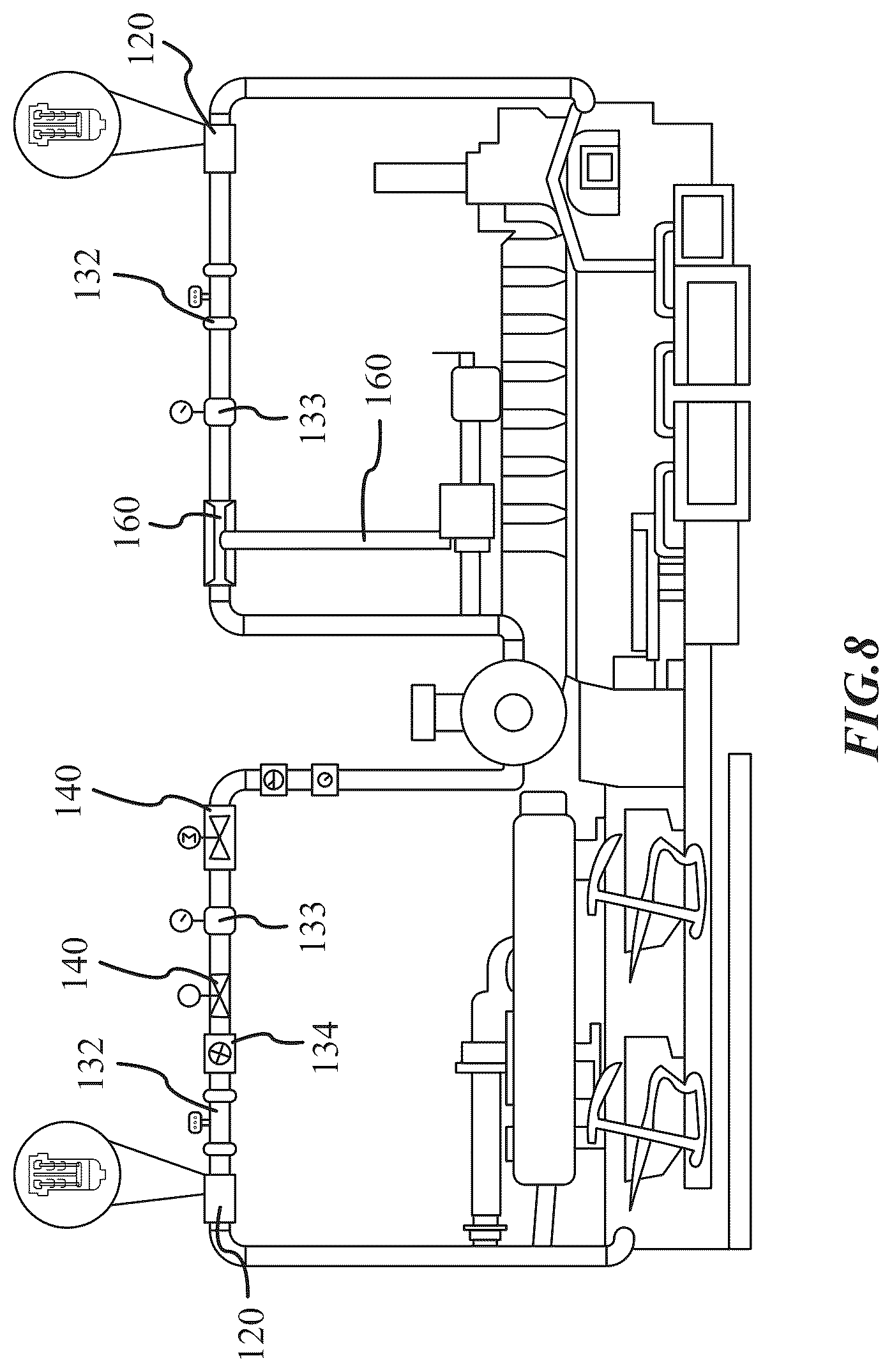 Patent US12612885 Figure 8 – System and method for capturing and utilizing fugitive combustible gases during natural gas production