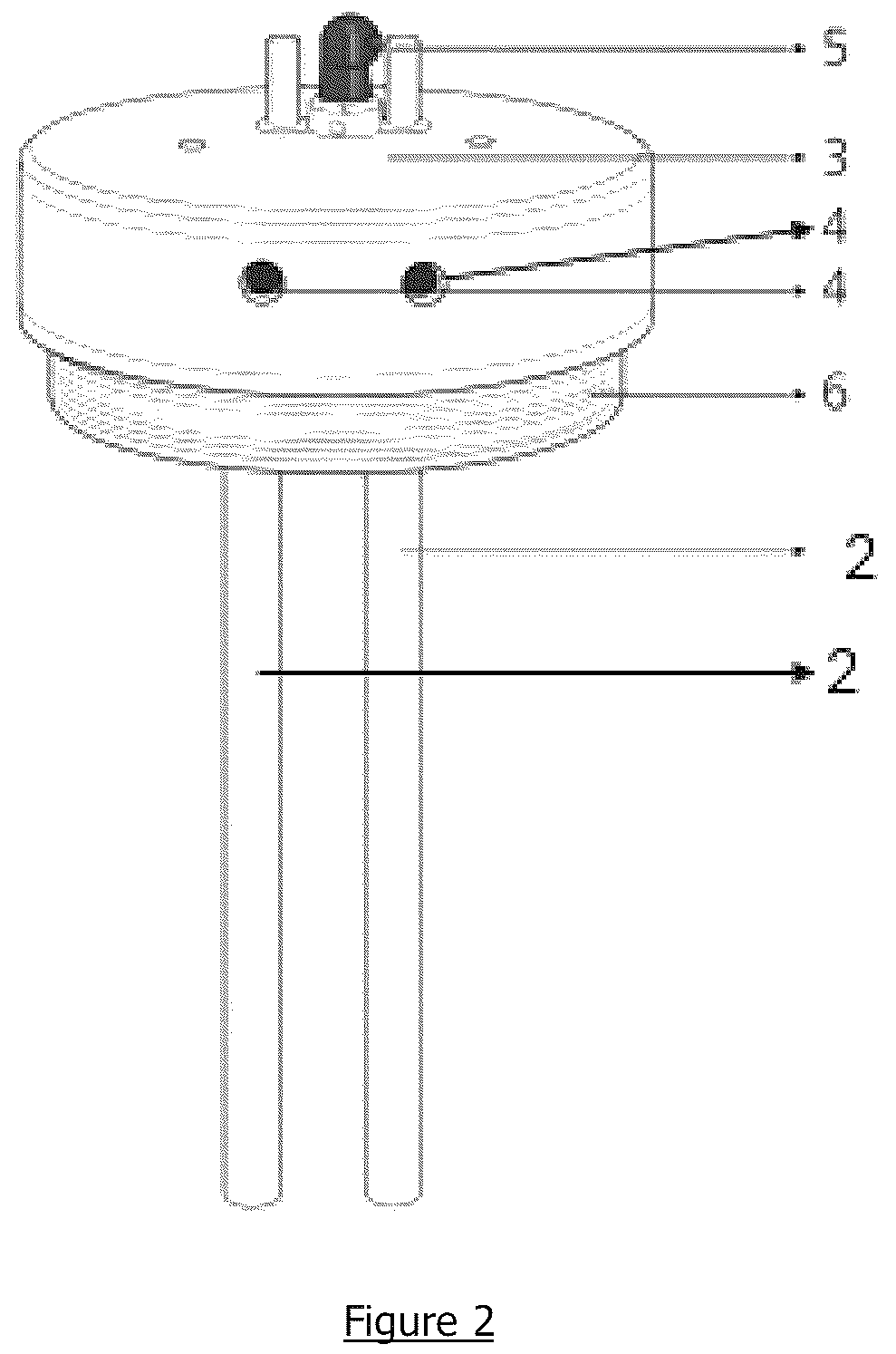 Patent US12612886 Figure 2 – Hydrogen generation device for optimising combustion and reducing the emission of pollutants in diesel cycle engines and method of use
