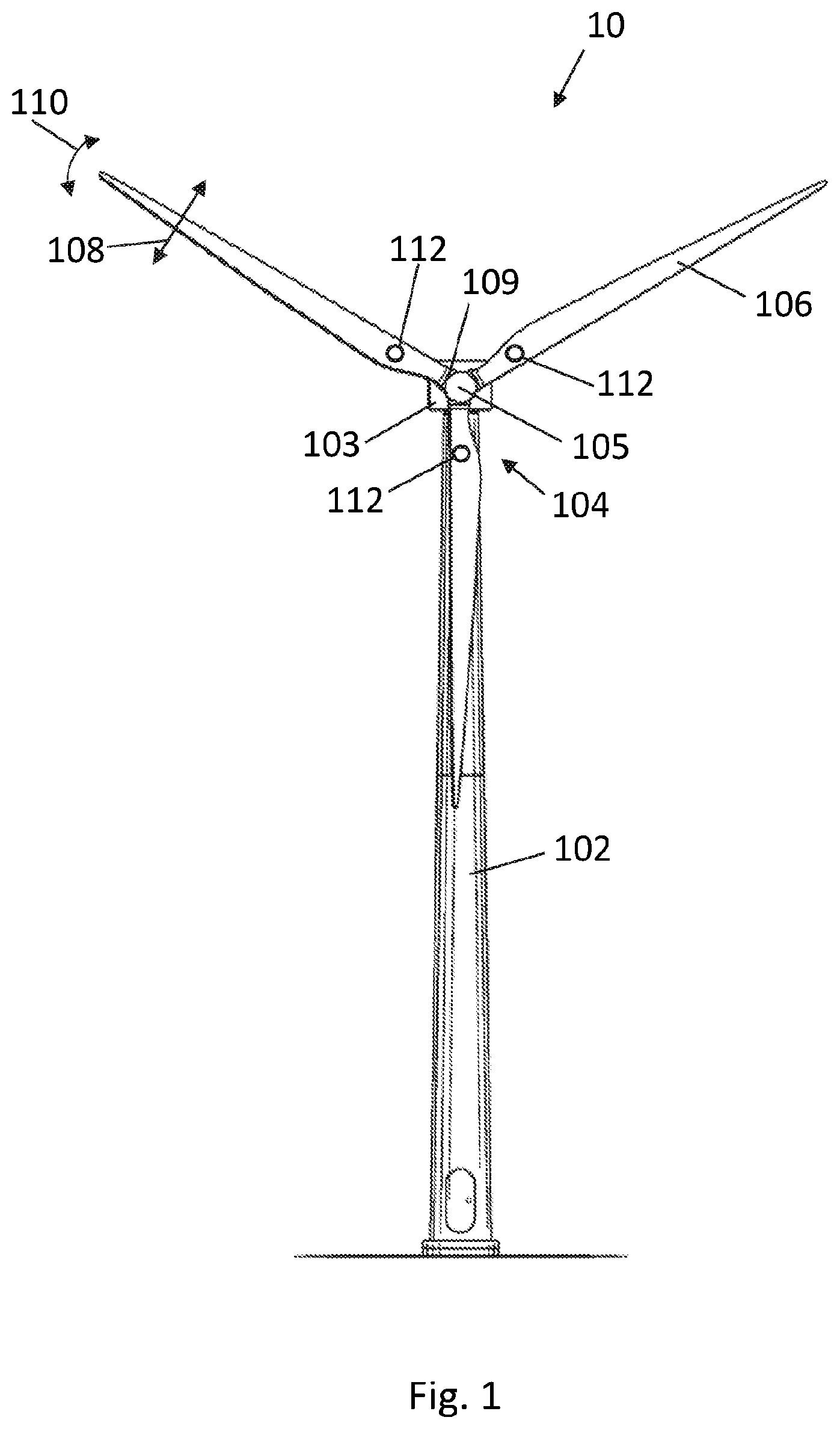 Patent US12612894 — Controlling activation of individual pitch control of wind turbine rotor blades based on detected wind events — Figure 1