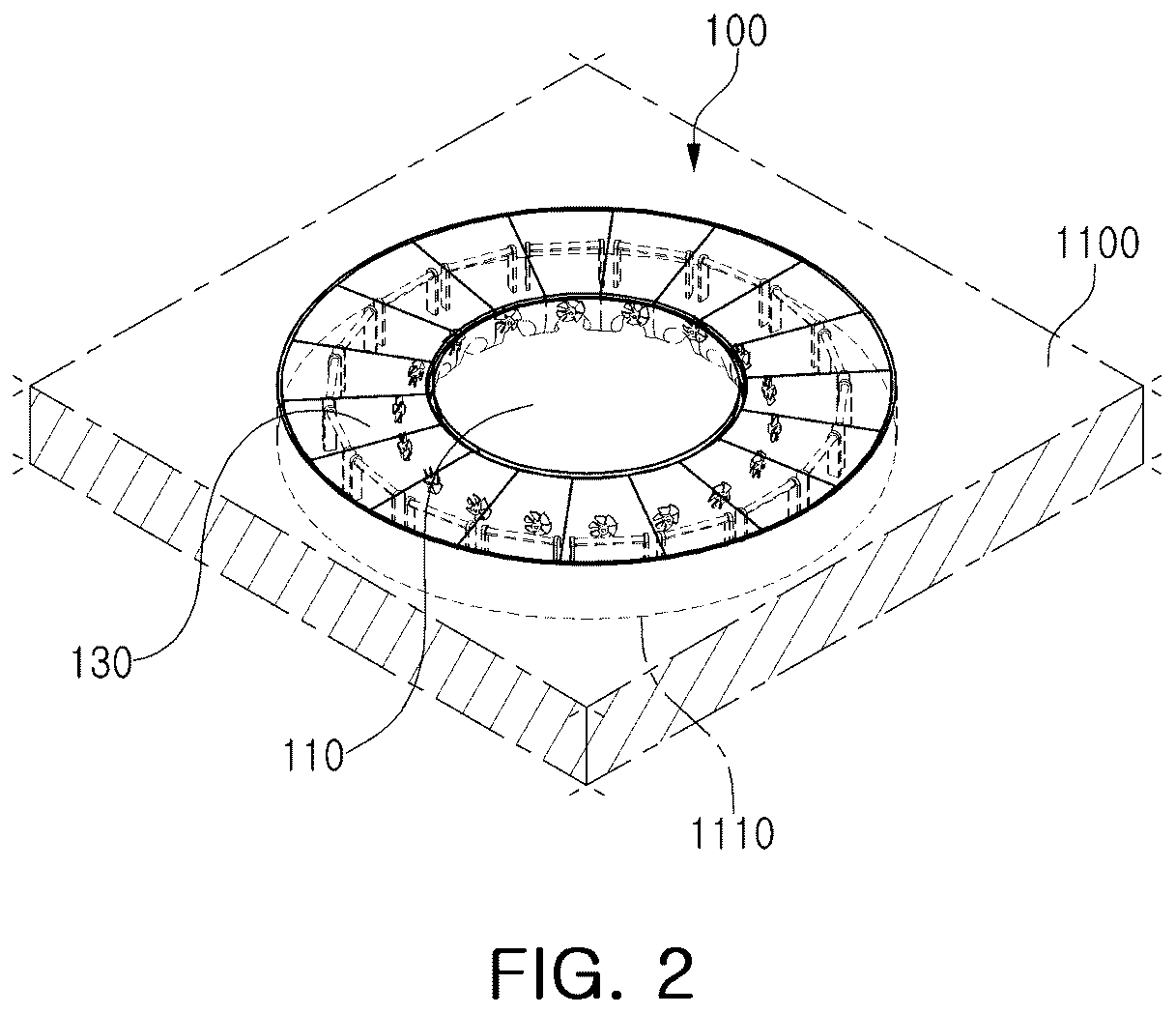 Patent US12612896 Figure 2 – Wind power generation structure and method for vertiport