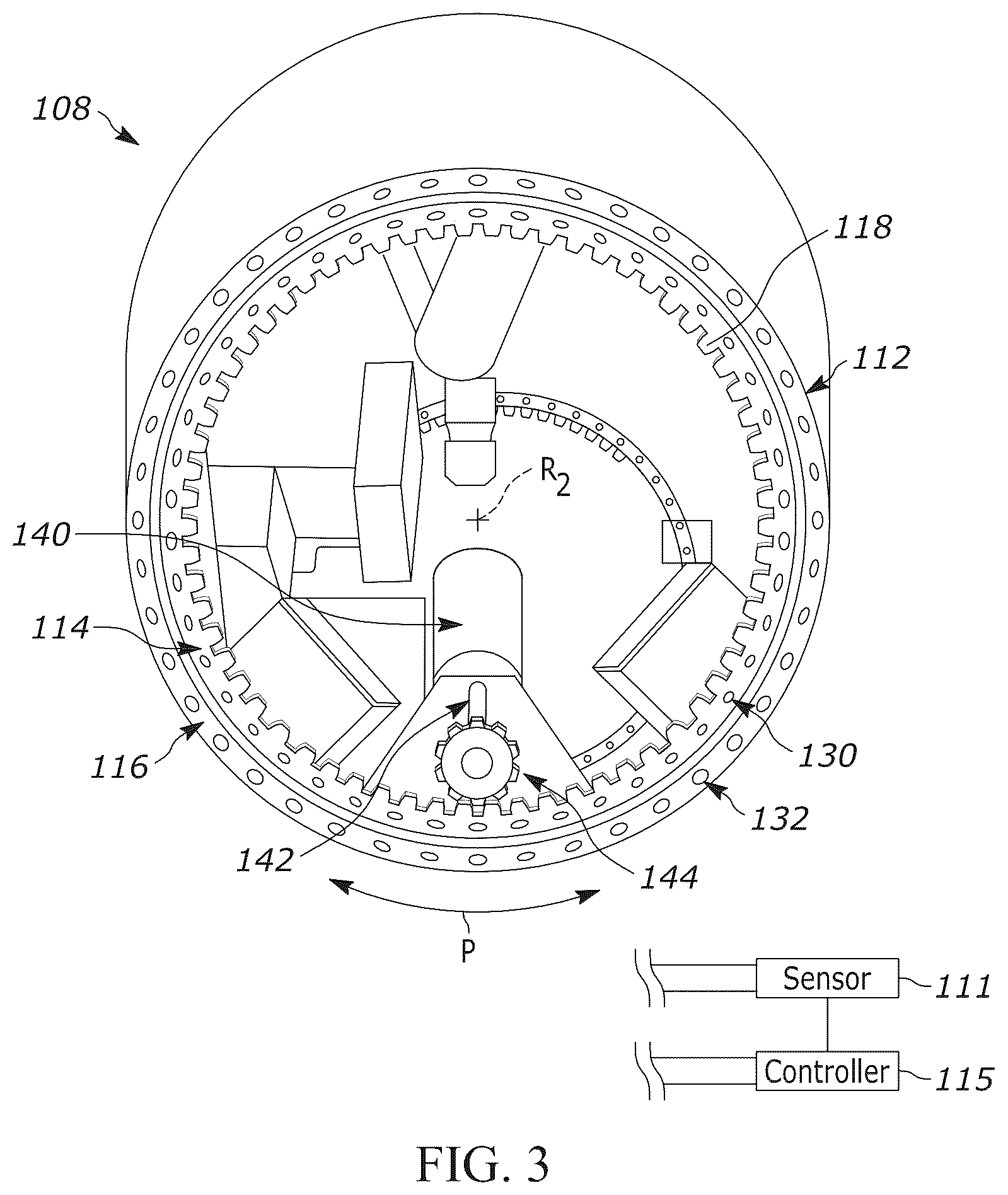 Patent US12612900 Figure 3 – Method for craneless wind turbine pitch bearing indexing