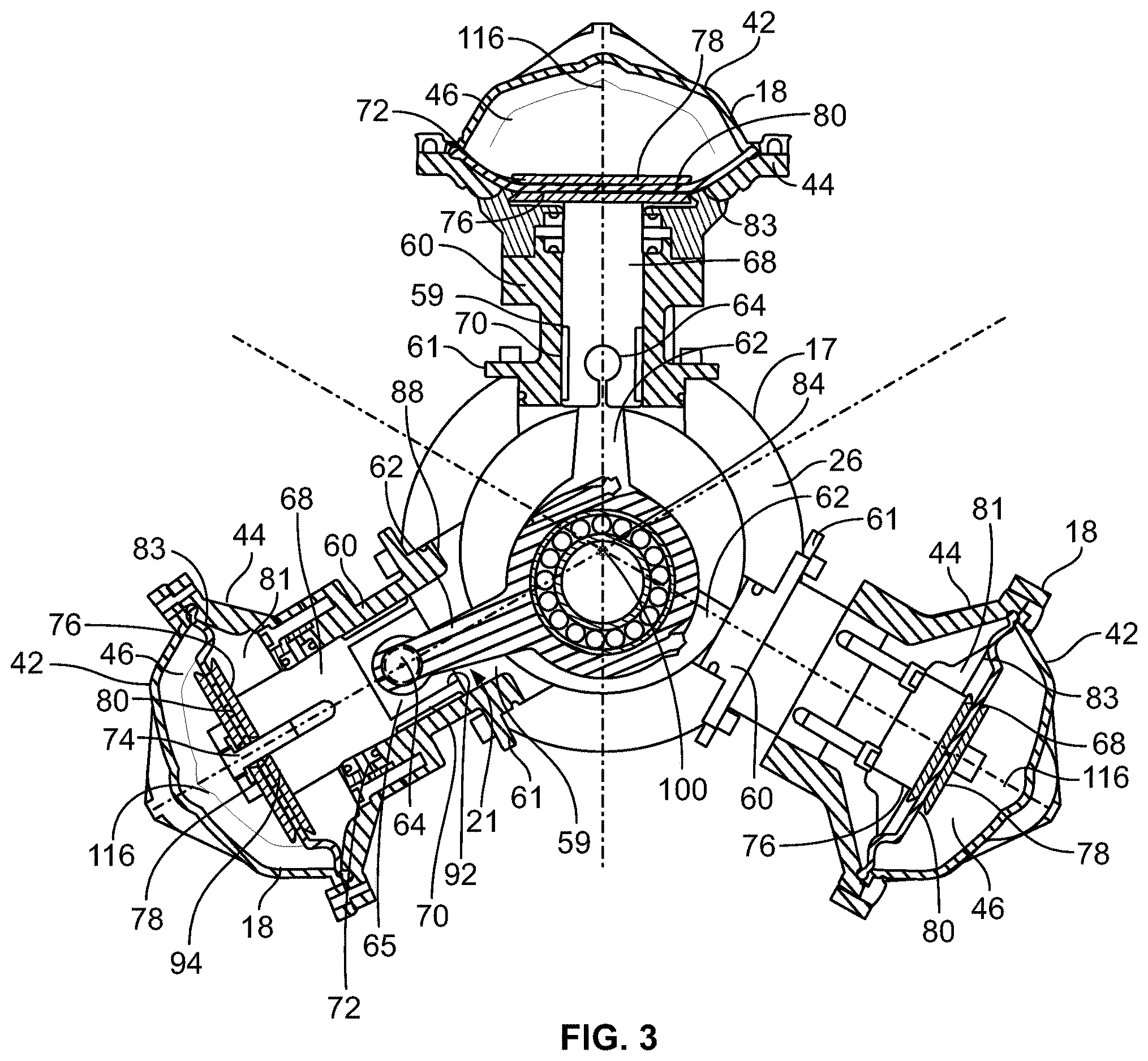 Patent US12612911 Figure 3 – Electric diaphragm pump with offset slider crank
